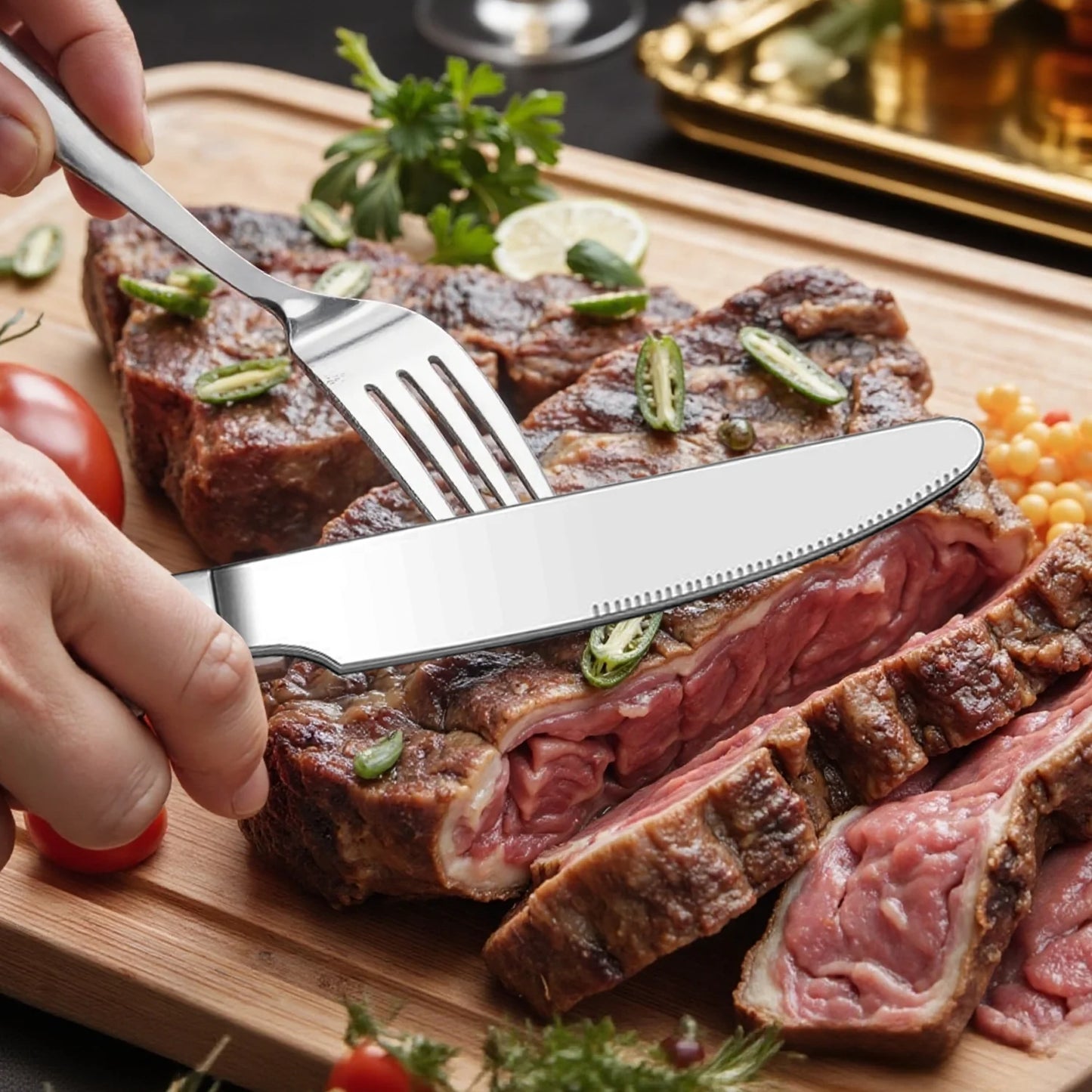 30 Pcs Silverware Set for 6,  Stainless Steel Flatware Tableware Set, Include Forks Spoons and Knives Set, Mirror Polished Cutlery Utensil Set for Home Restaurant, Dishwasher Safe