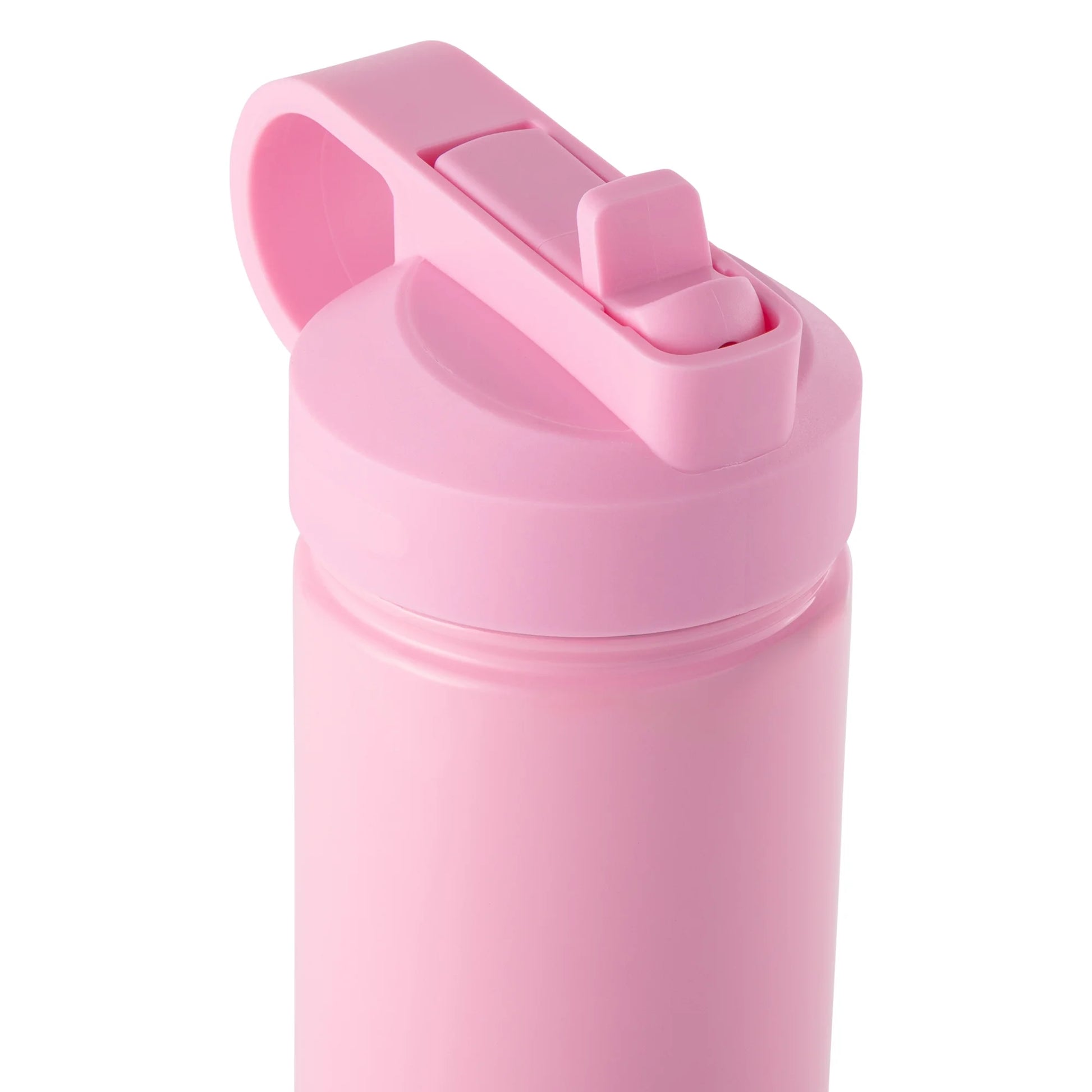 26 oz Water Bottle with Straw Lid, Pink with Gold Heart Charm