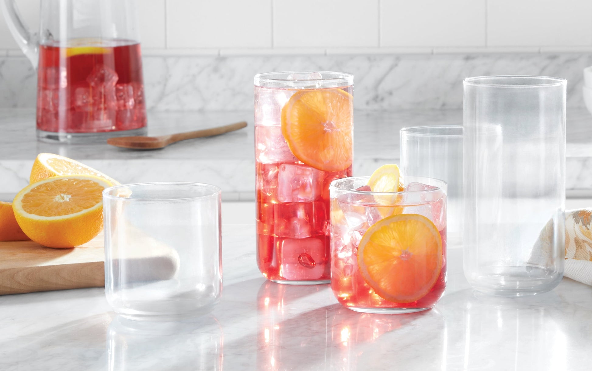 Brooks Glass Drinkware, 12.5 Ounce & 18 Ounce, Set of 8