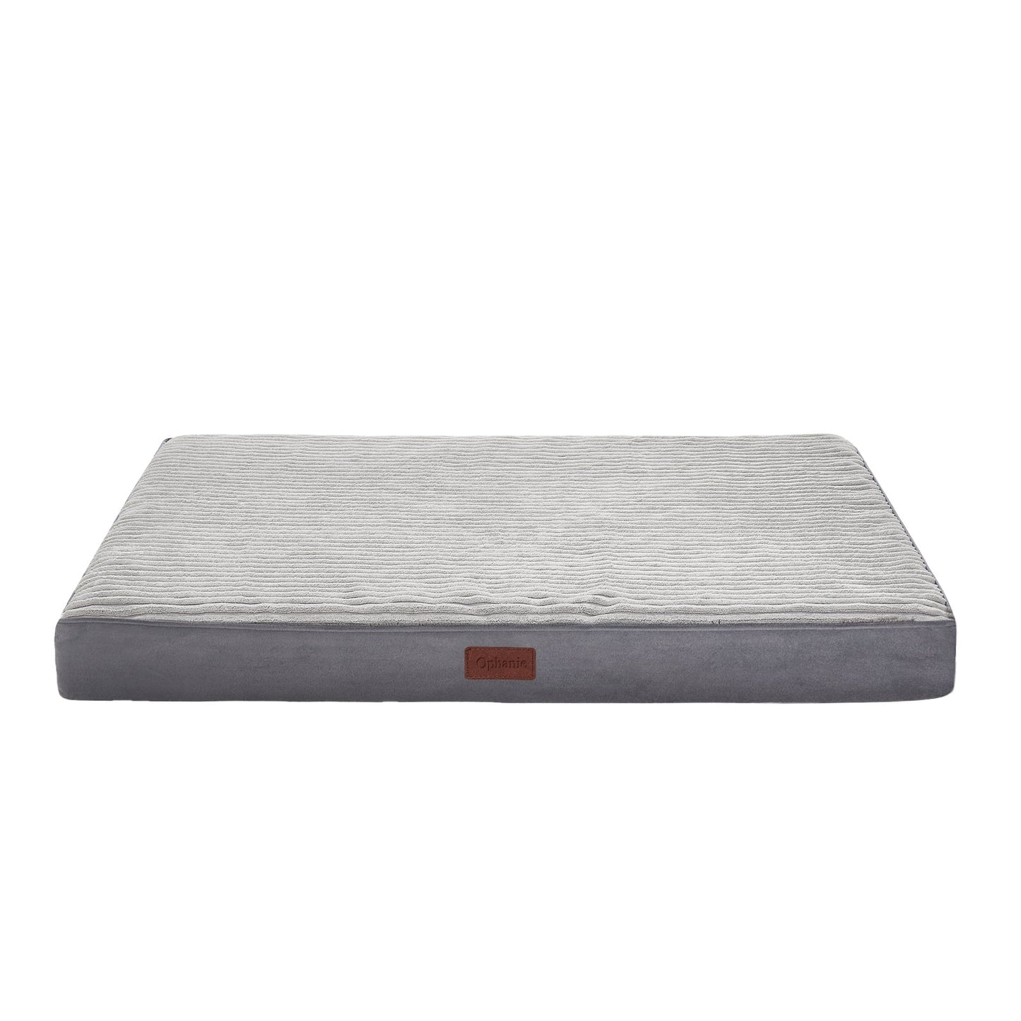 Large Orthopedic Dog Bed with Removable Washable Cover, Non-Slip Base, and Waterproof Liner, Ideal for Crates, 35" x 22" x 3.5", Gray