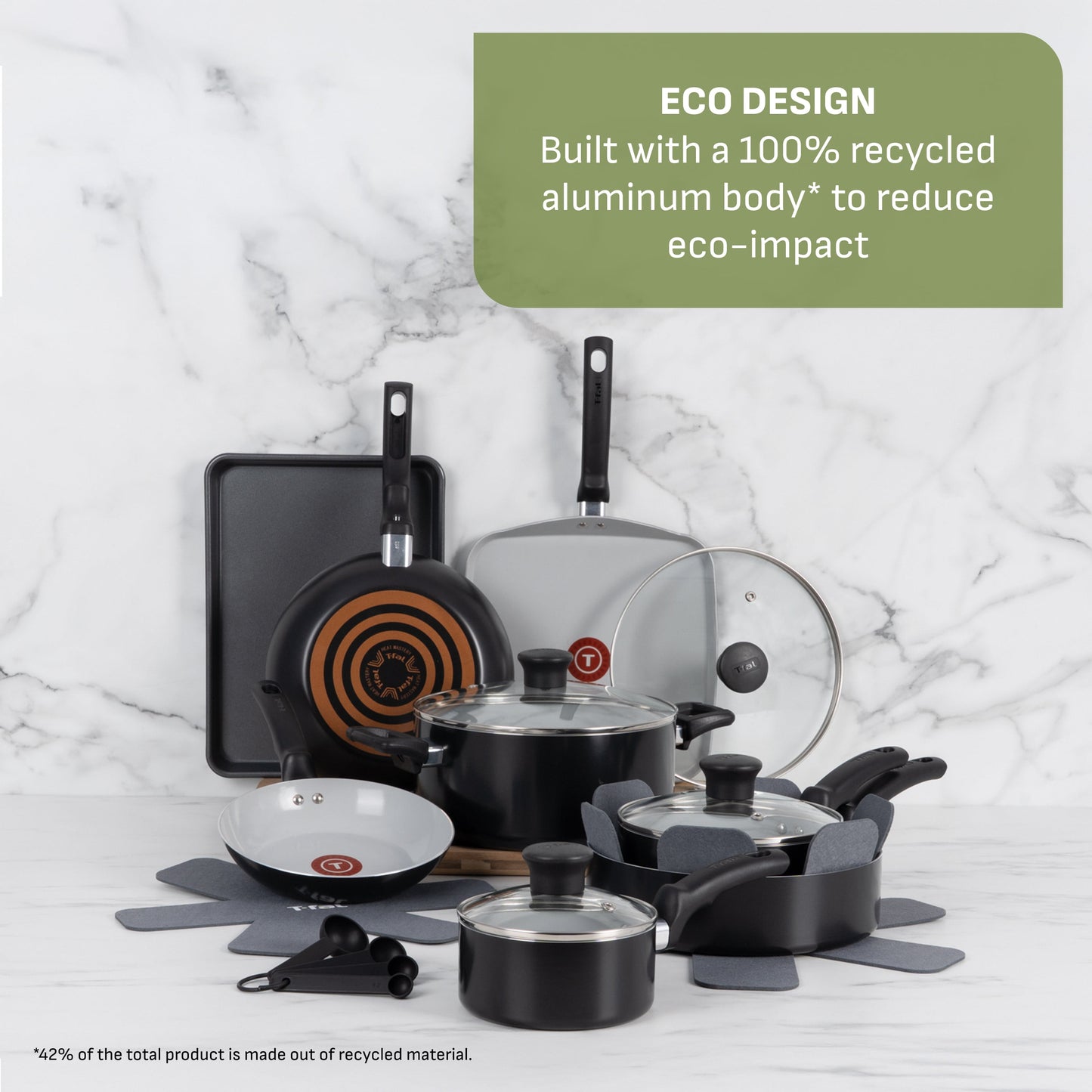 Kitchen Solutions 22-Piece Ceramic Cookware Set in Black