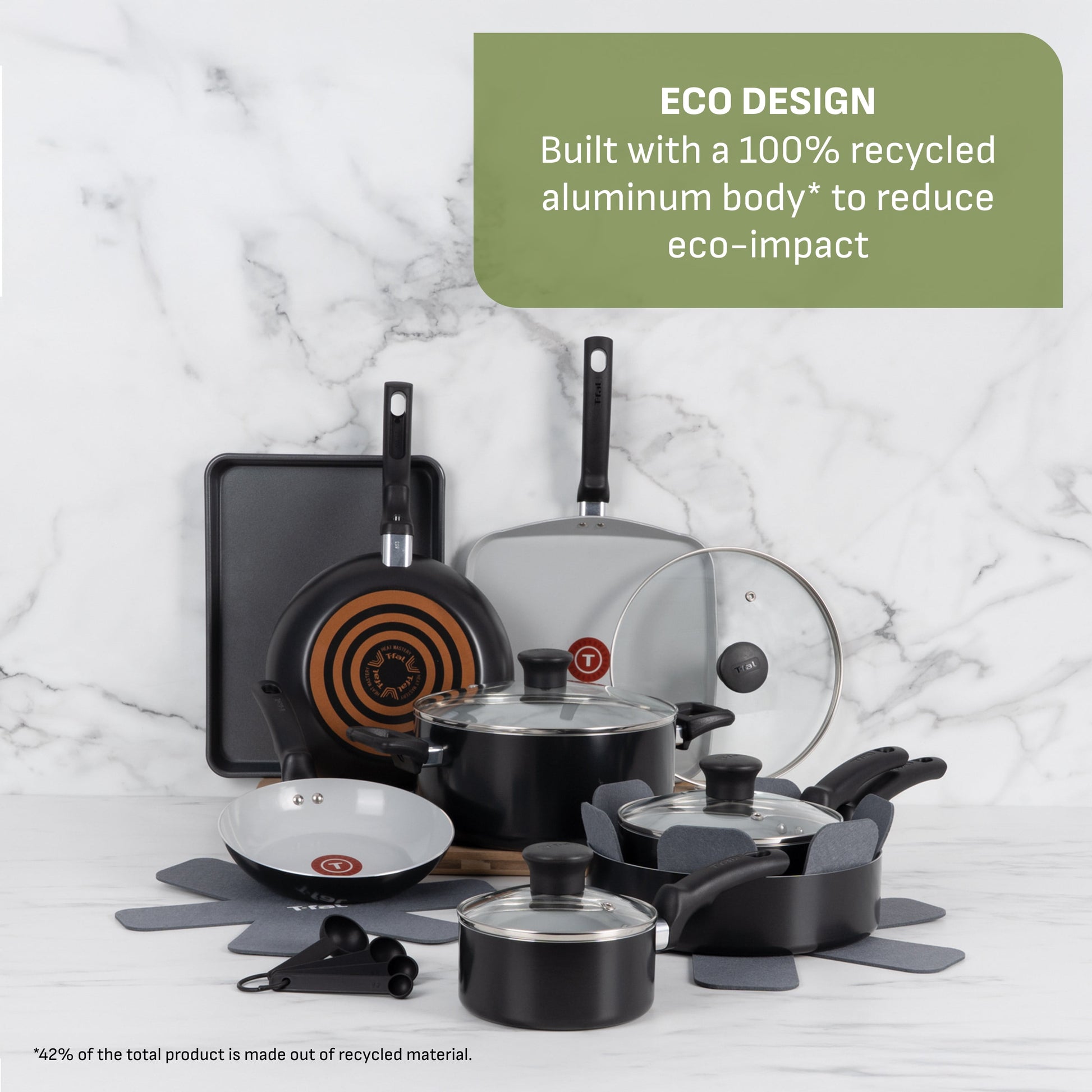 Kitchen Solutions 22-Piece Ceramic Cookware Set in Black