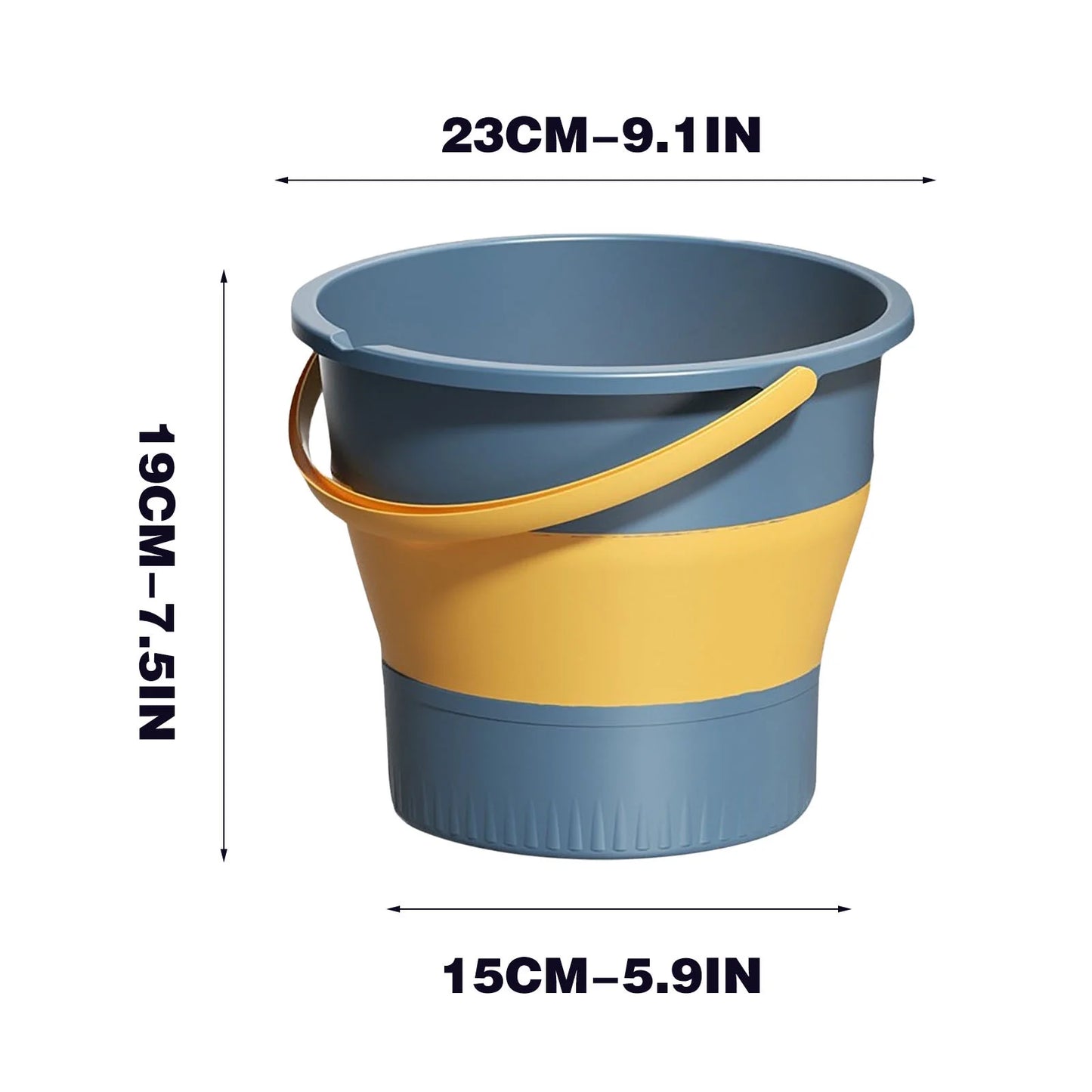 Collapsible Plastic Bucket,Foldable round Tub for House Cleaning,Space Saving Outdoor Waterpot,Portable Fishing Water Pail,For Garden or Camping