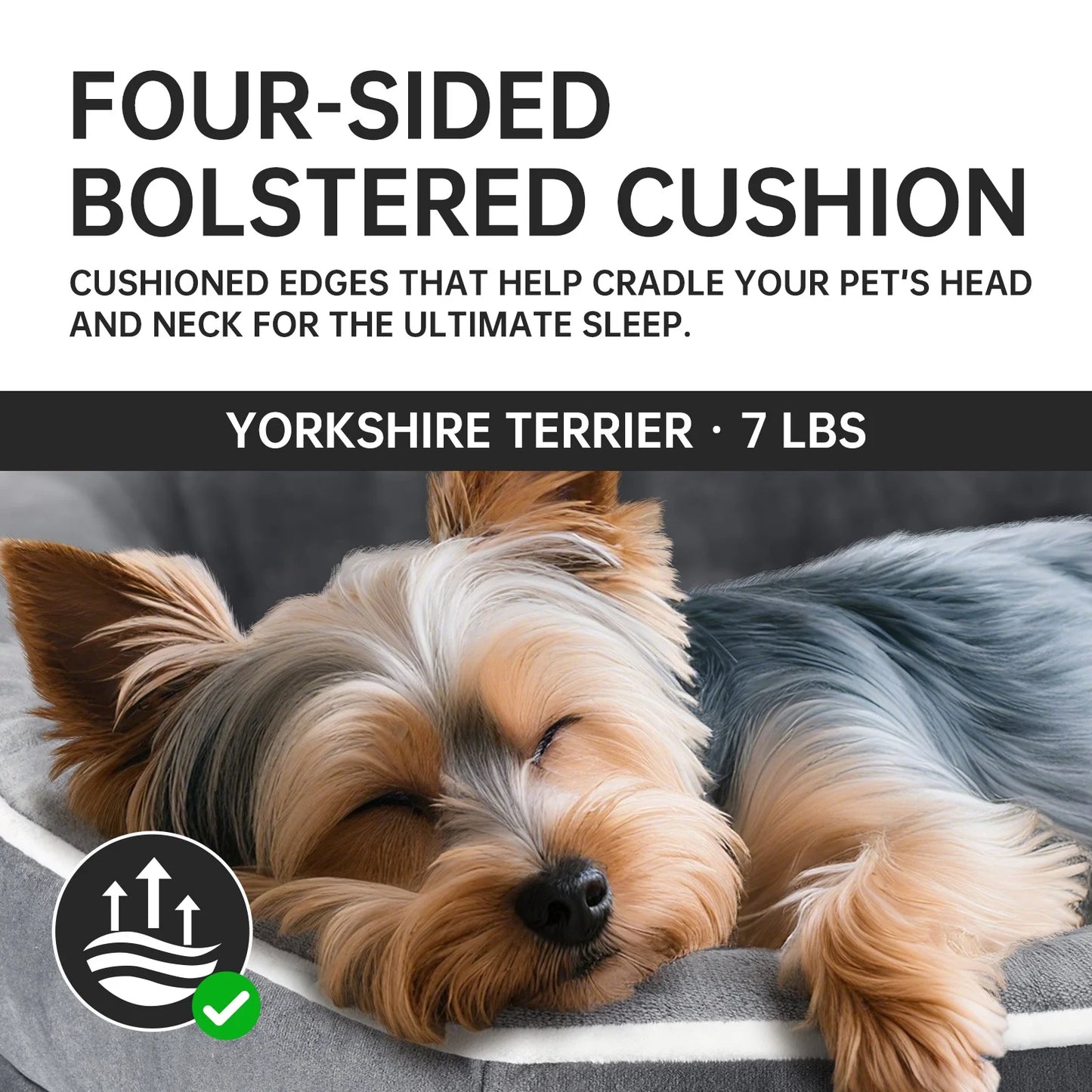 Gray Luxury Orthopedic Pet Bed for Small Dogs – Removable Machine-Washable Plush Cover, 4-Sided Bolster, Non-Slip Base, Dimensions 24" X 18" X 6