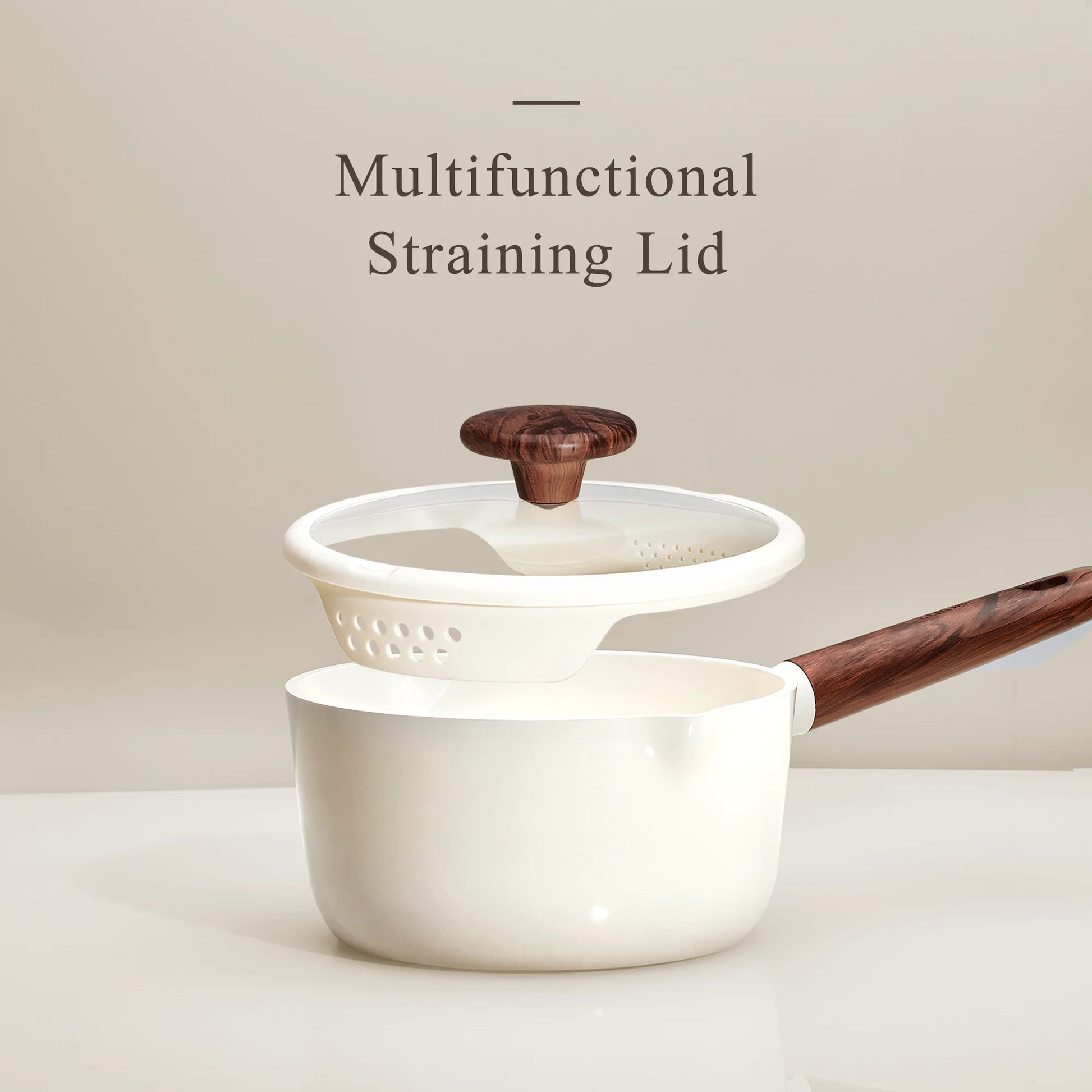 22-Piece Ceramic Nonstick Cookware Set with Steamer, Induction Compatible, White