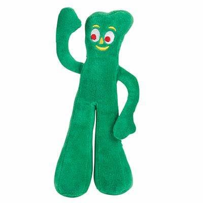 Multipet Gumby Dog Plush Toy - Squeaky Dog Toy for All Dogs - Extra Soft Plush Dog Toy w/ Flexible Legs & Arms - Stuffed Animal Dog Toy for Cuddling & Playing - Cute Dog Pet Toy (9", Green)