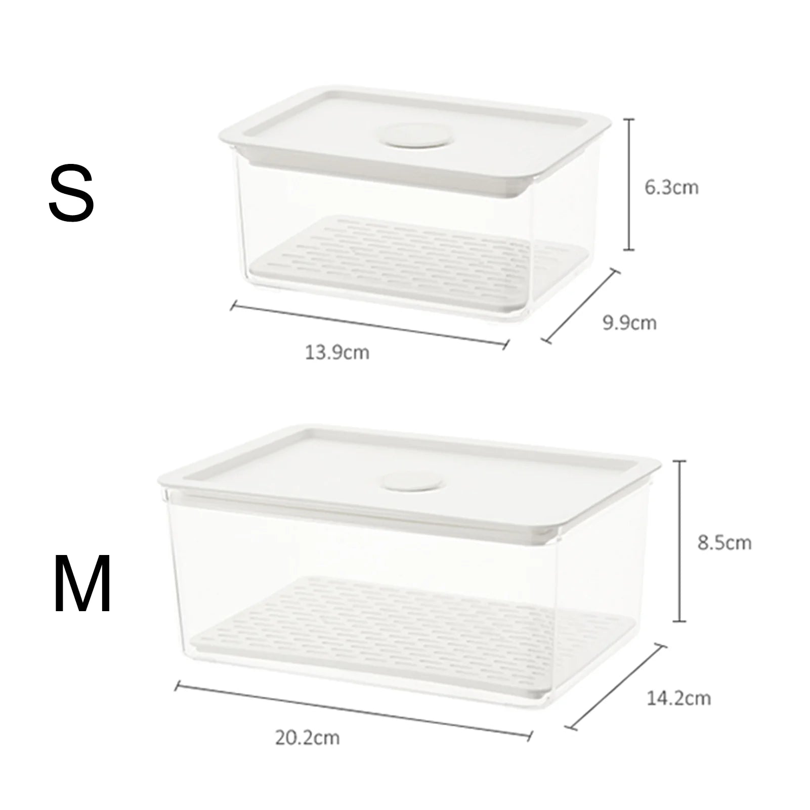 Fridge Organizers and Storage Clear Refrigerator Organizer Bins with Vented Lids and Drainer Plastic Container for Fruit Lettuce Produce Saver Keeper for Freezer Kitchen