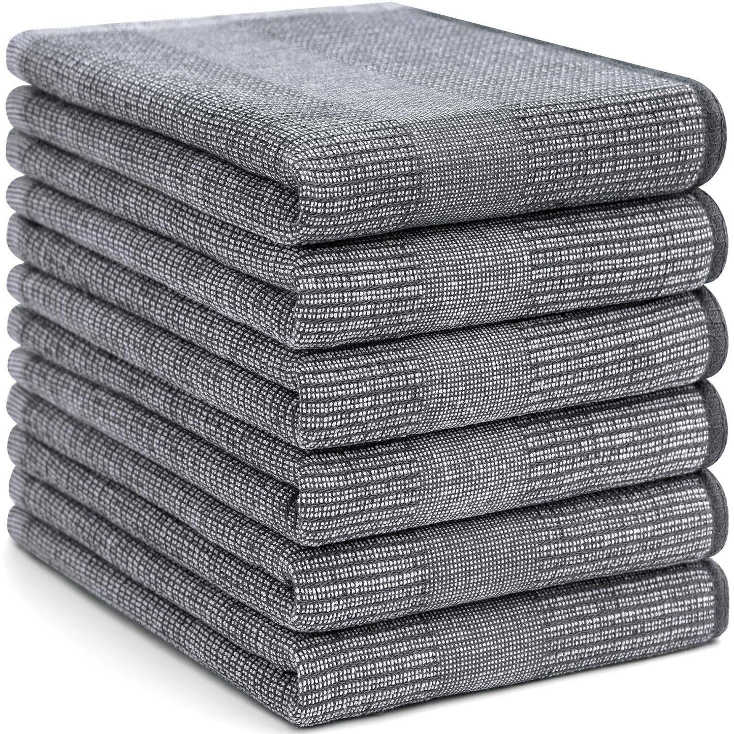 Premium Kitchen Towels(18"X 28", 6 Pack), Large Cotton Kitchen Hand Towels, Grey