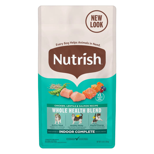 Indoor Complete Dry Cat Food with Chicken, Lentils, and Salmon by Rachael Ray, 3 lb Bag