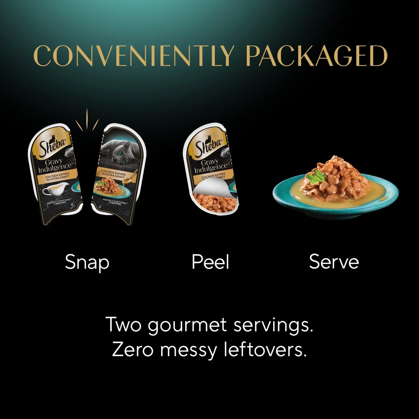 Gravy Indulgence Variety Pack Cat Food Entrées in Extra Gravy, 2.6 oz Twin-Pack Trays, 24 Count