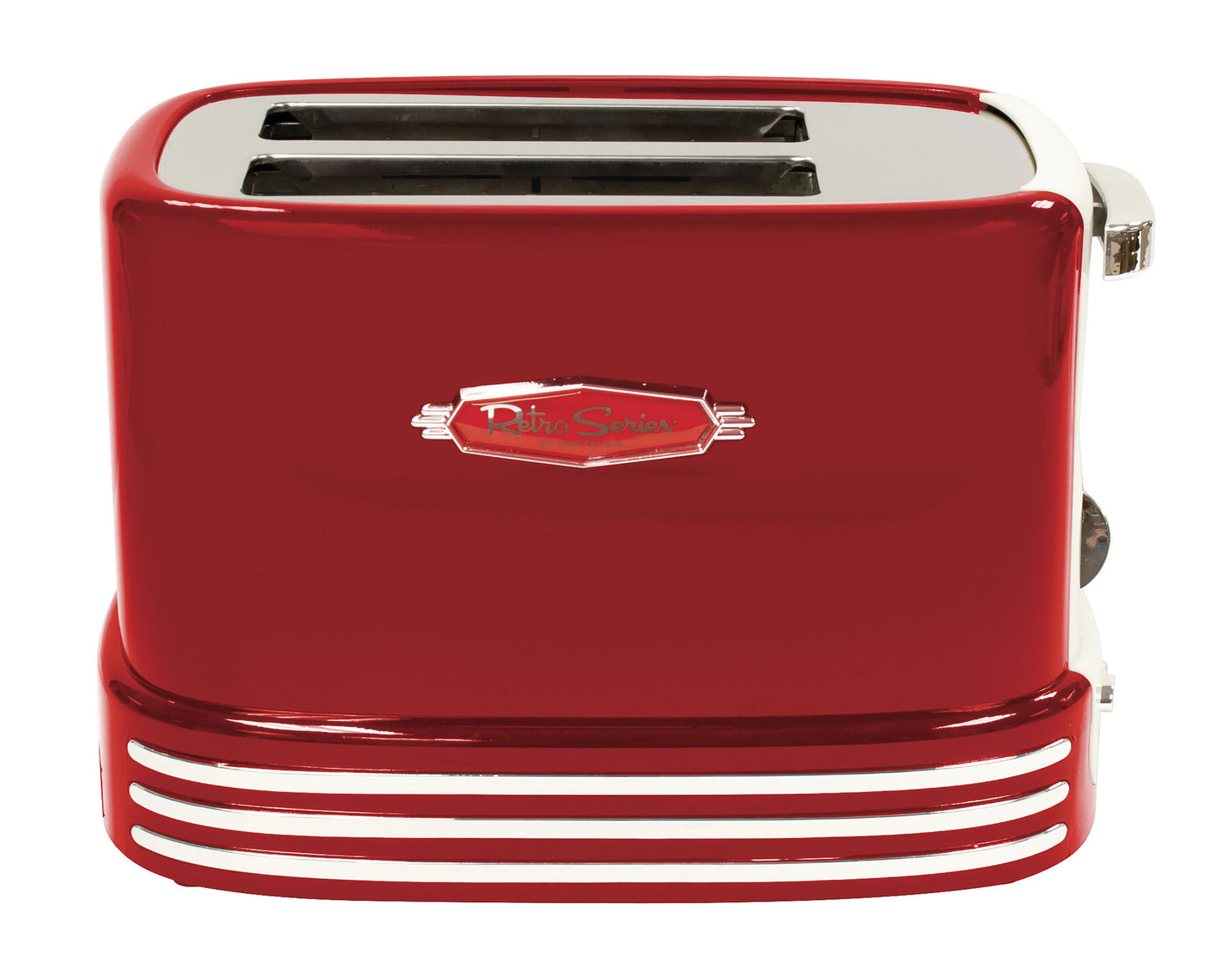 Retro Toaster 2 Slice Vintage Toaster Oven for Bagels & Thick Bread, Red