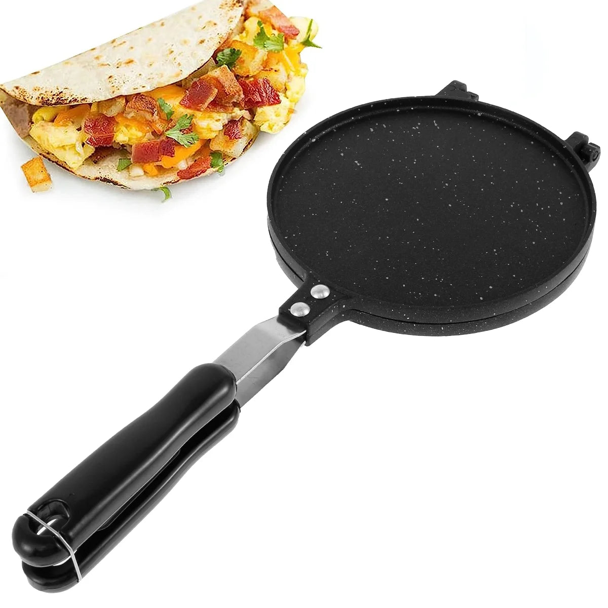 Tortilla Press Pan Non-Stick Flour Tortilla Press with Bakelite Handle Heavy-Duty Aluminum Tortilla Dough Press Pan Multipurpose Tortilla Press Stove Top Pan for Kitchen 38.5X16.8X2Cm