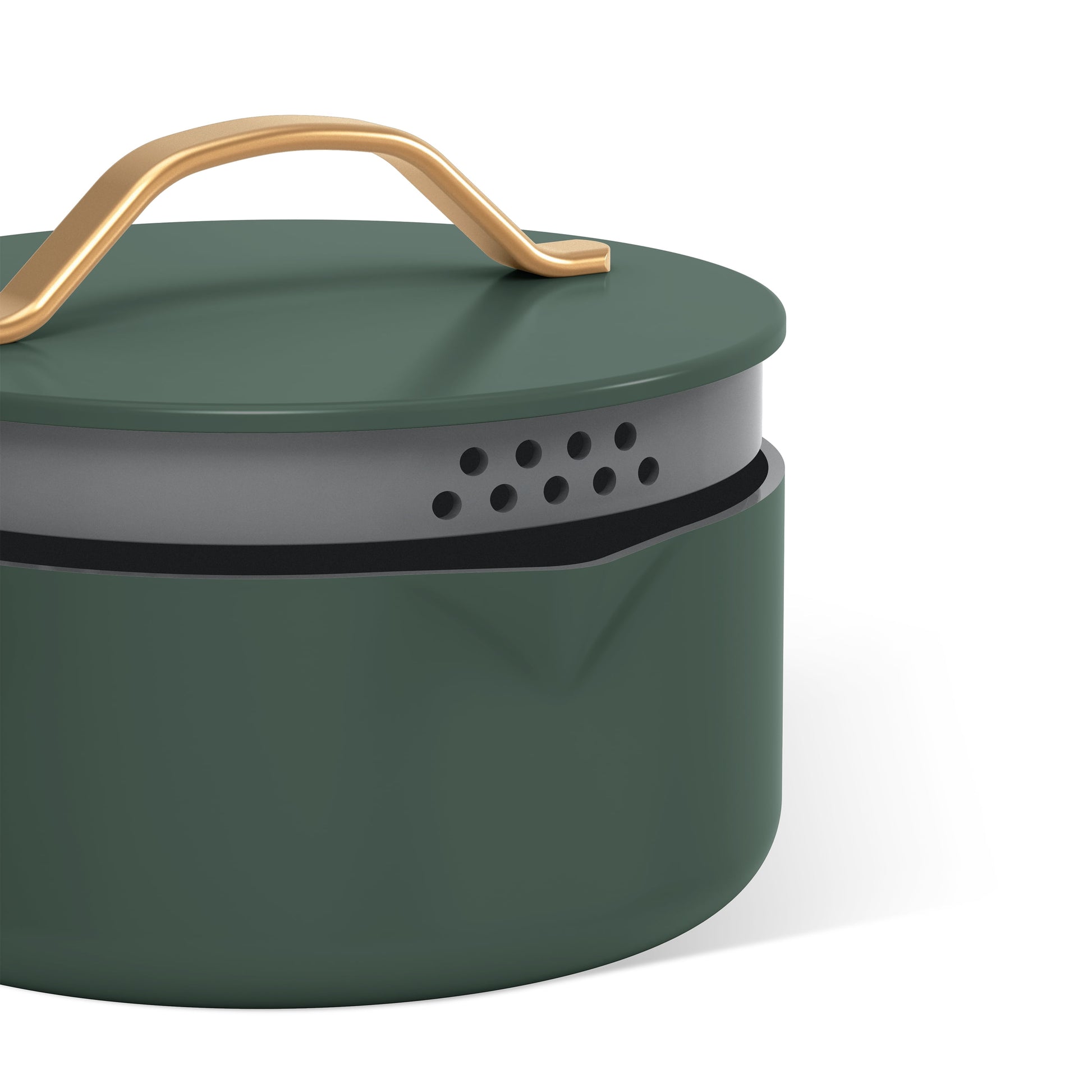 12Pc Ceramic Non-Stick Cookware Set, Pots and Pans with Strainer Lids, Thyme Green by Drew Barrymore