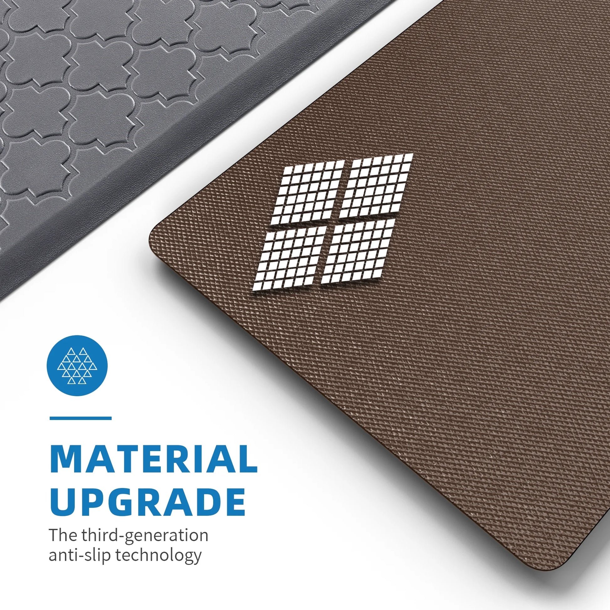 Kitchen Mat anti Fatigue Mats for Kitchen Gray Kitchen Rug Memory Foam Ergonomic Rug 17"X 29"