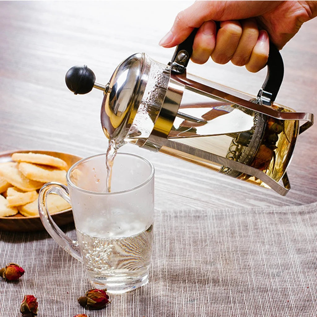 French Press Coffee Maker, Glass Portable Pitcher, Maximum Flavor Coffee Brewer with Superior Filtration, 2 Cup Capacity, Black