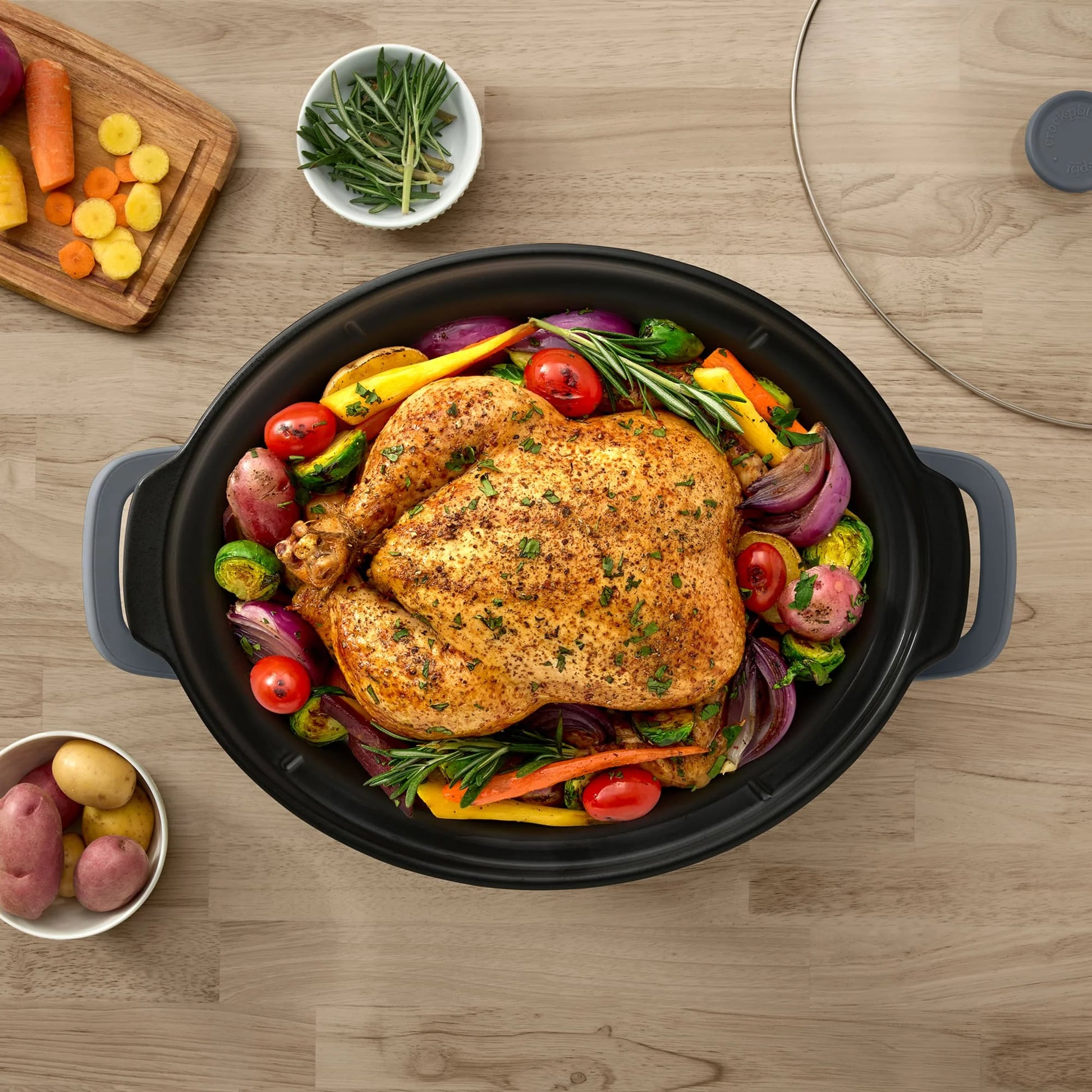 7-Quart Classic Manual Slow Cooker with 3 Heat Settings in Mussel Gray