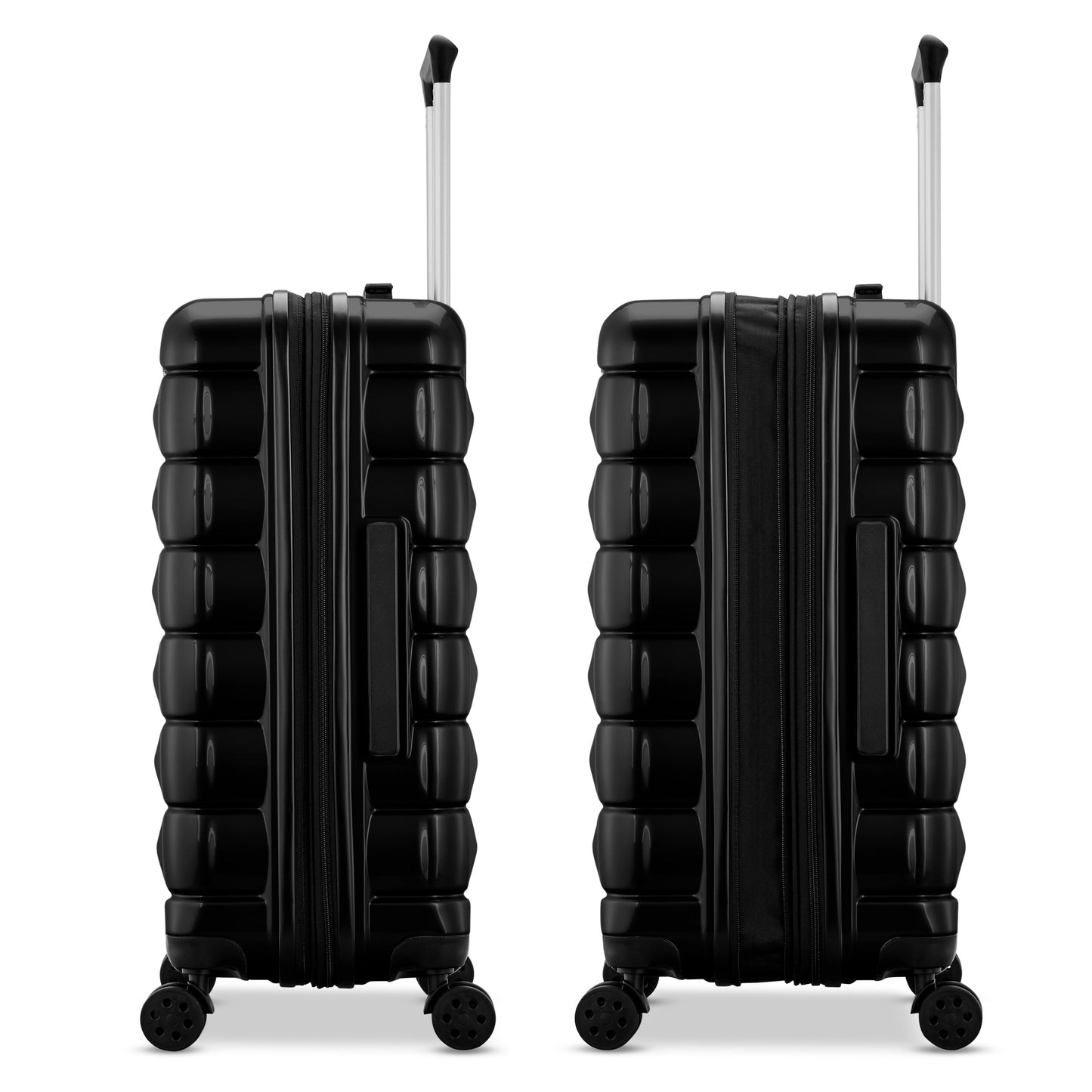 Kontour Hardside Expandable Spinner Luggage Set with Divider Pockets in Black