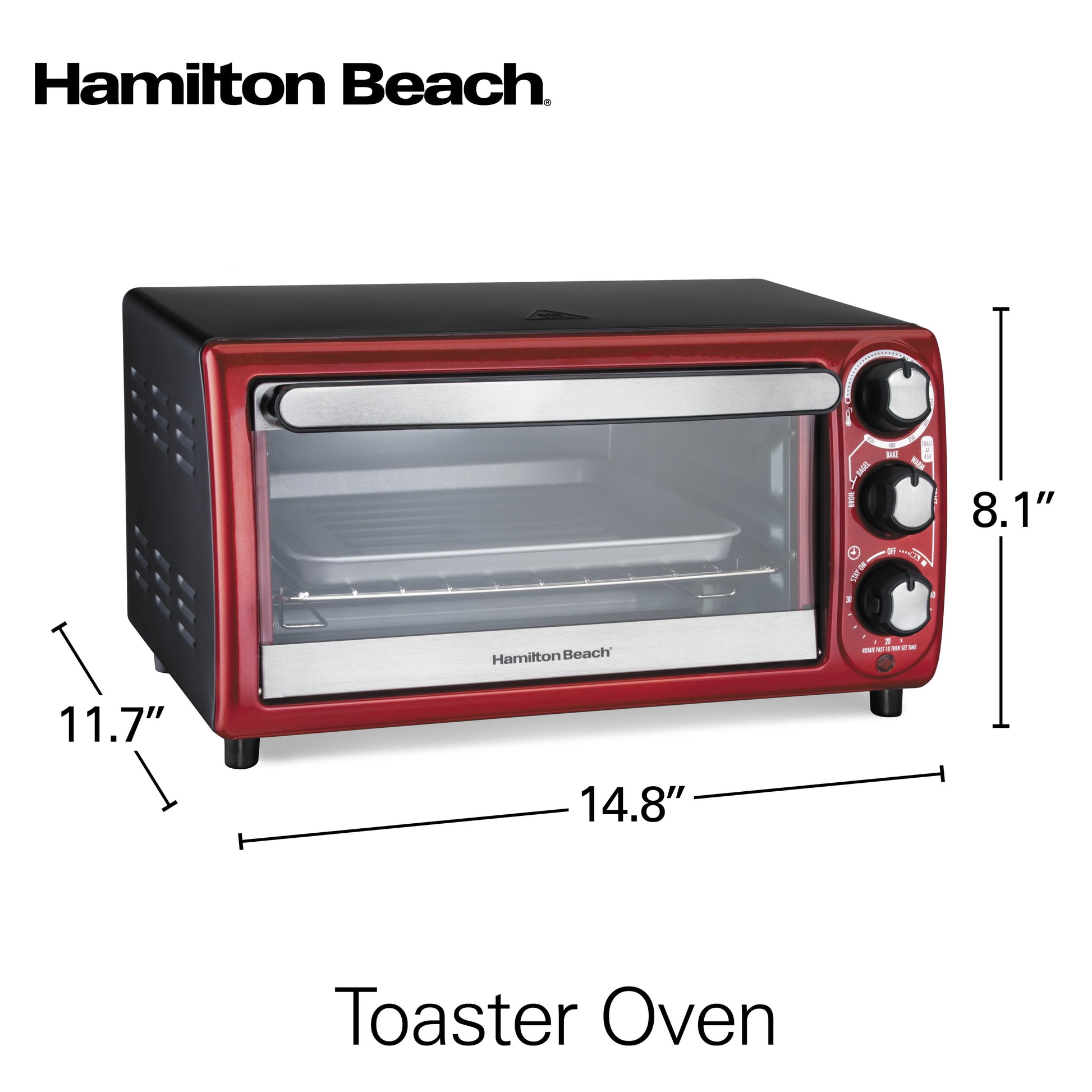 4 Slice Toaster Oven, with 5 Versatile Cooking Modes