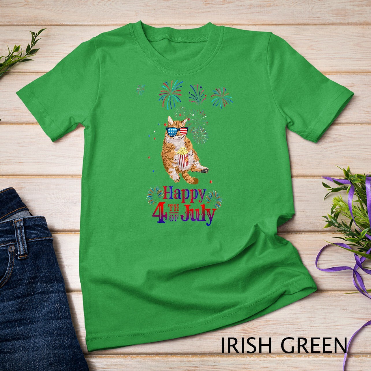 Patriotic Cat Shirt Happy 4Th of July T-Shirt Unisex T-Shirt
