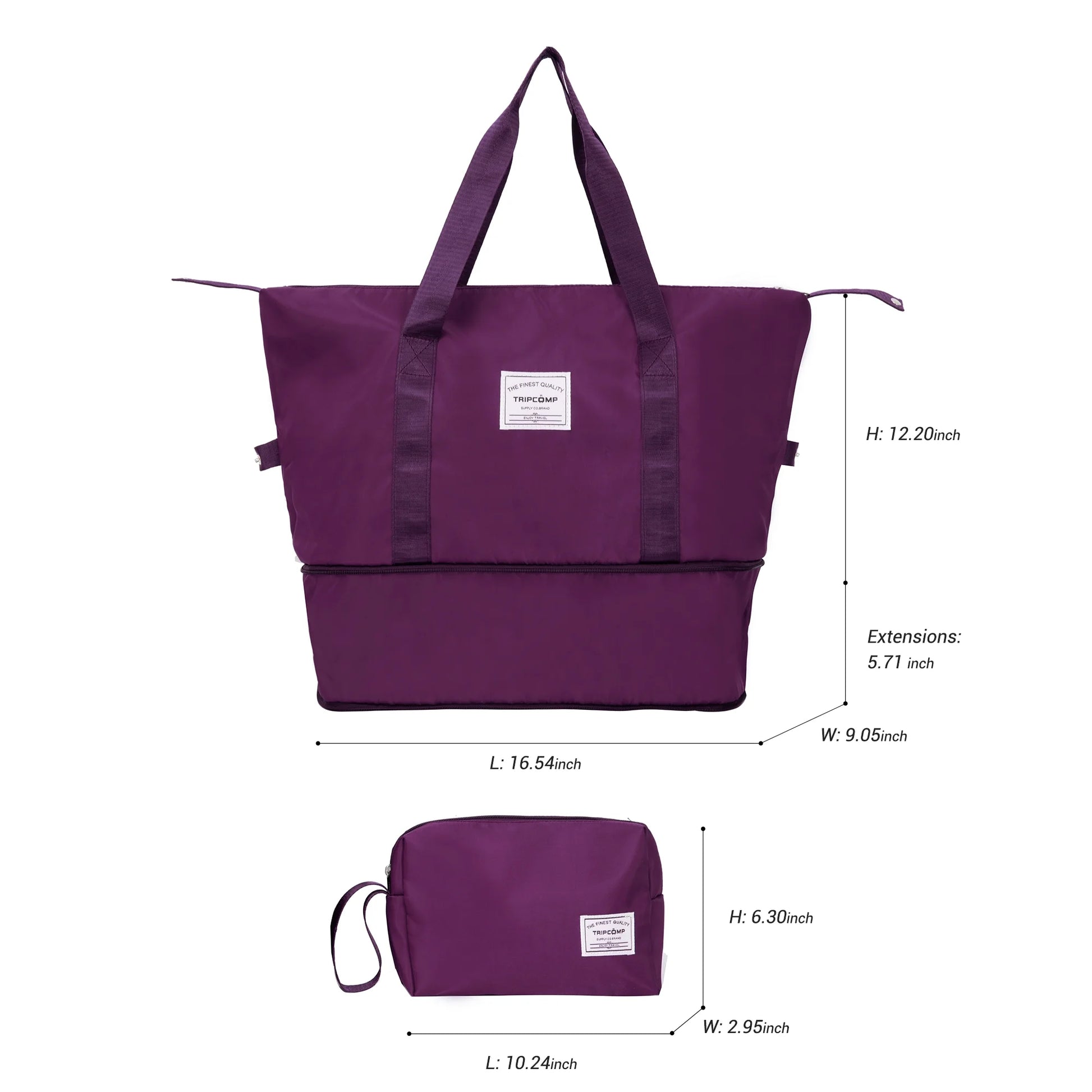 5-Piece Luggage Set: Hardside Suitcases (20", 24", 28") with TSA Lock and Spinner Wheels, Including Duffel Bag (Wine Red)