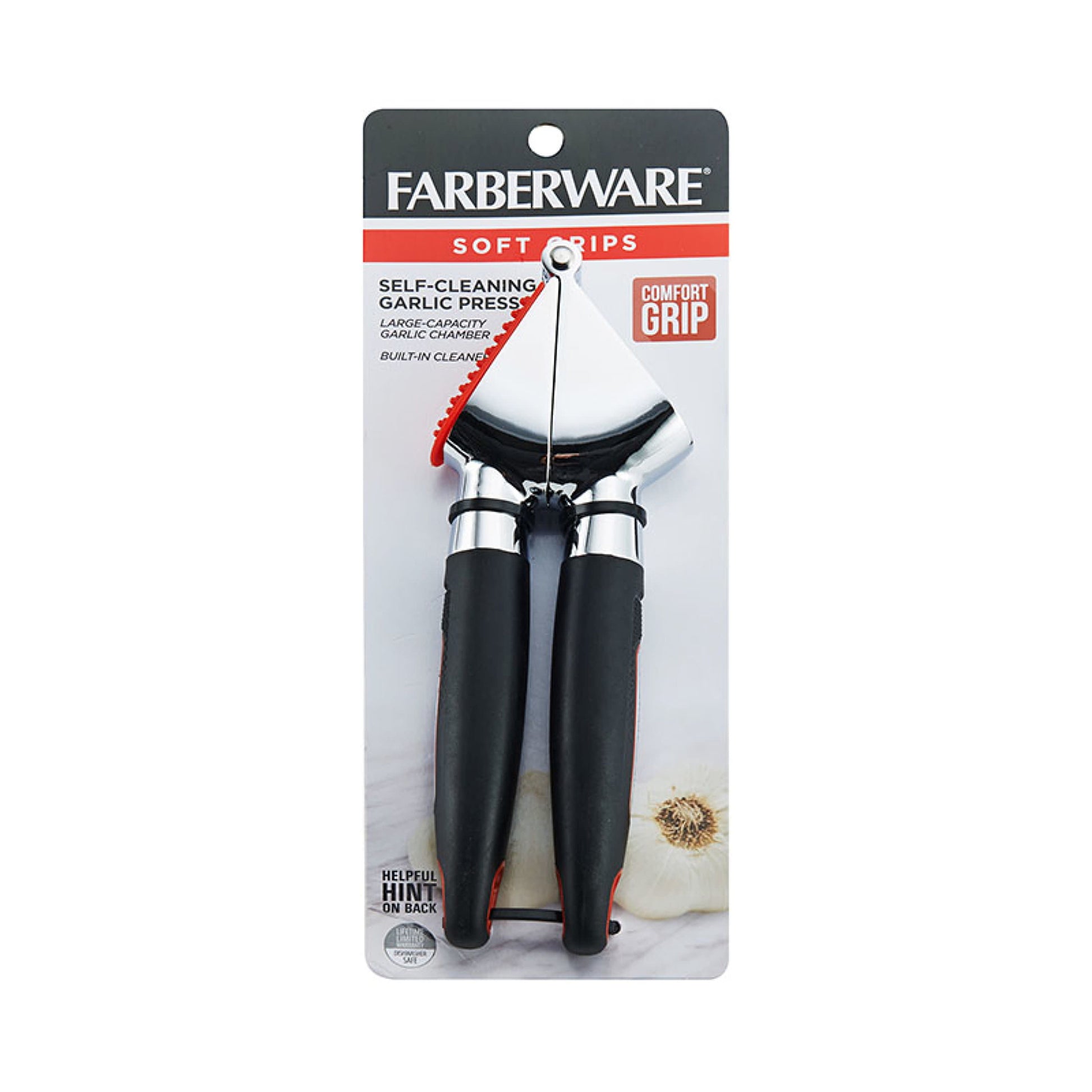 Soft Grips Stainless Steel Garlic Press with Black Handles