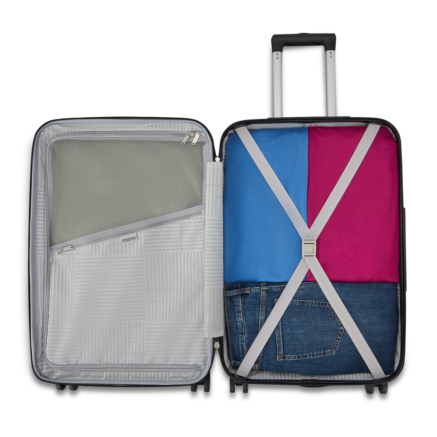 Kontour Hardside Expandable Spinner Luggage Set with Divider Pockets in Black