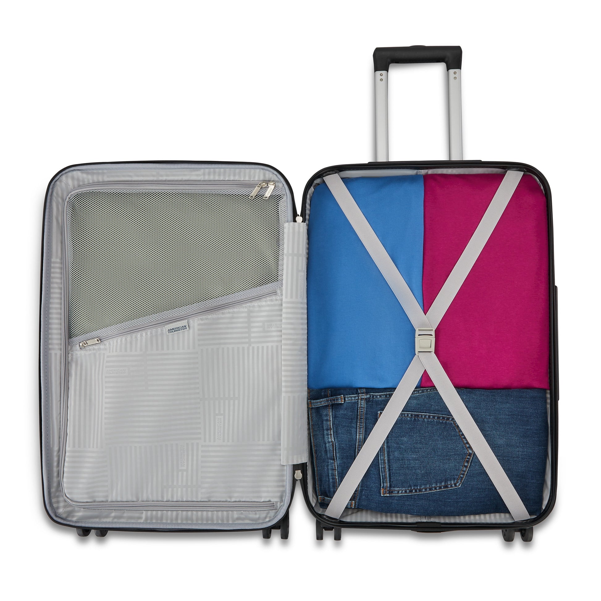 Kontour Hardside Expandable Spinner Luggage Set with Divider Pockets in Black