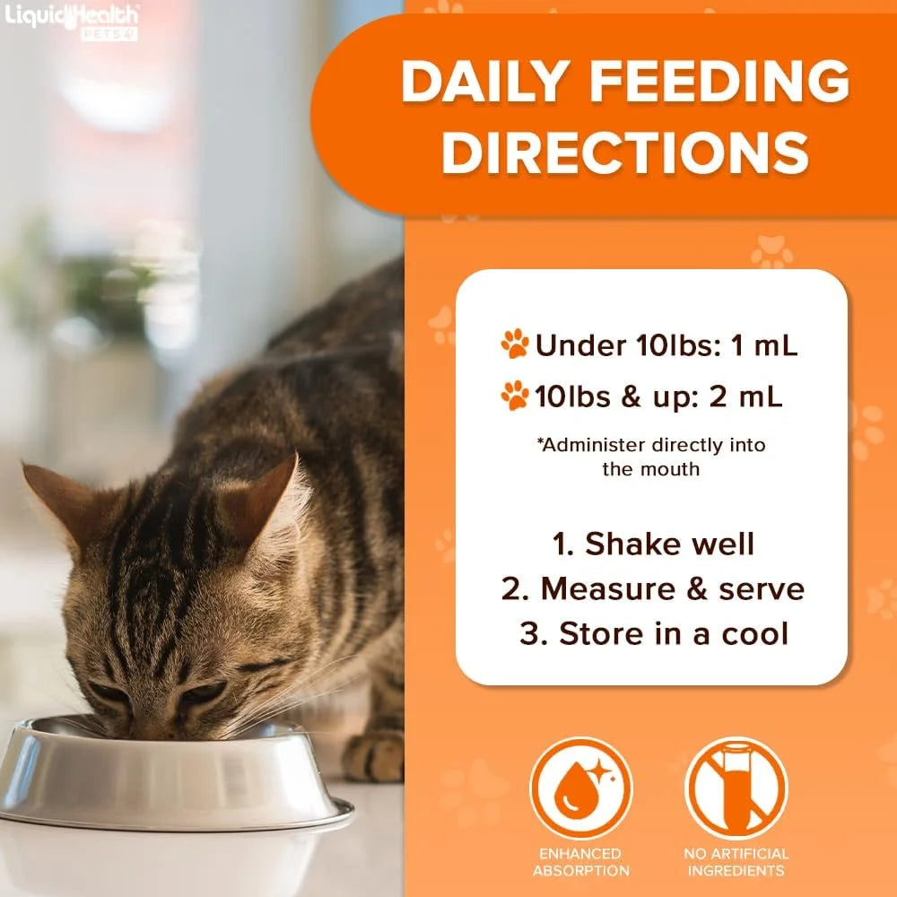 Glucosamine Cat Joint Supplement for Hip Pain & Joint Pain Relief, 2.3 Oz 2-Pack