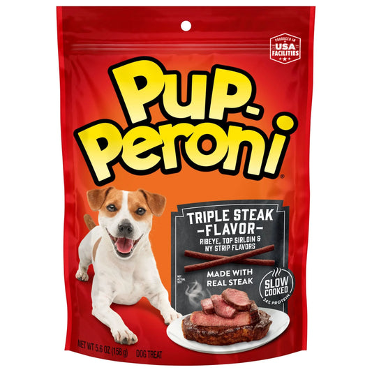 Pup Peroni Triple Steak Flavor Dog Treats, 5.6 Ounce Bag