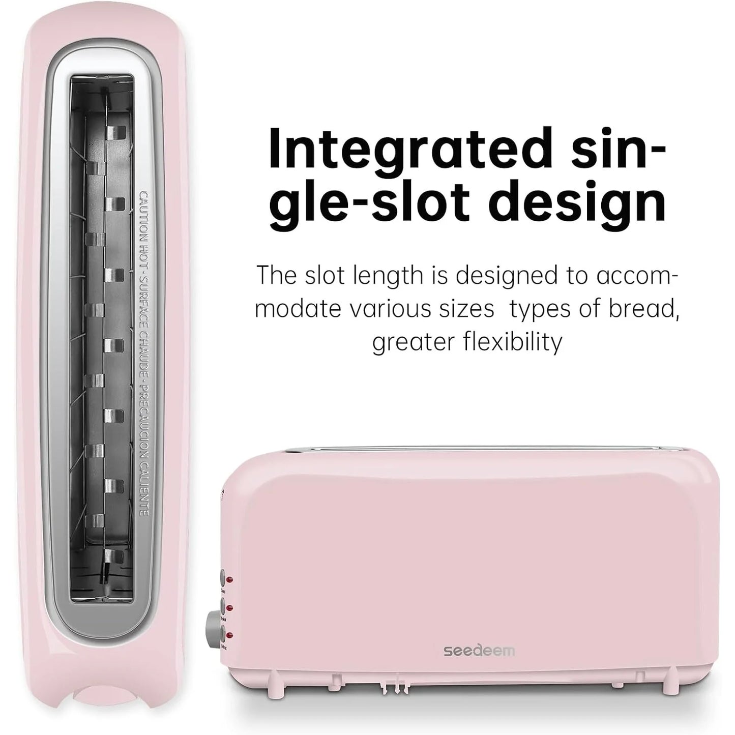 2-Slice Slim Toaster with 6 Shade Settings, Cancel, Reheat, Defrost Functions, 10" Long Slot, Auto Shut Off, and Removable Crumb Tray in Black