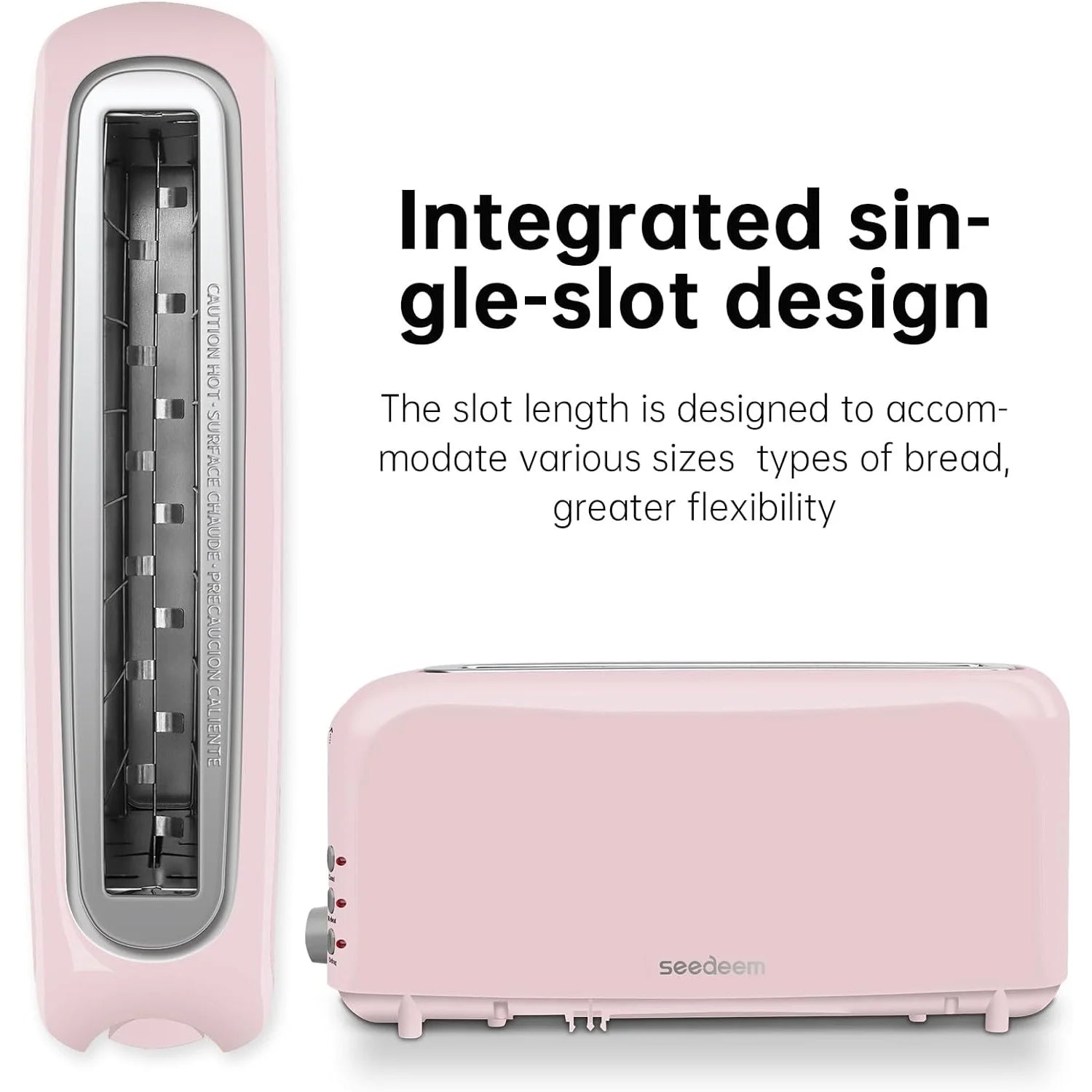 2-Slice Slim Toaster with 6 Shade Settings, Cancel, Reheat, Defrost Functions, 10" Long Slot, Auto Shut Off, and Removable Crumb Tray in Black