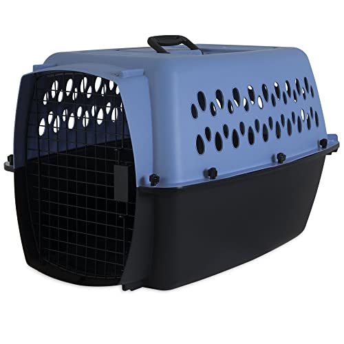 Petmate Pet Porter Fashion Dog Kennel 26", Parisian Blue & Black, for Pets 20-25lbs, Made in USA