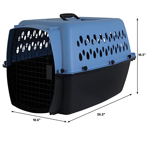 Petmate Pet Porter Fashion Dog Kennel 26", Parisian Blue & Black, for Pets 20-25lbs, Made in USA