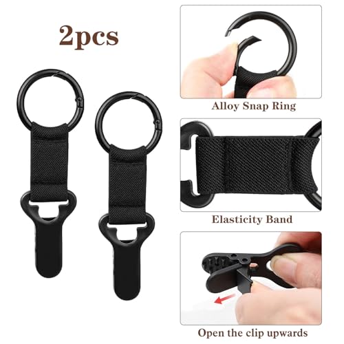 Niveaya Hat Clip for Travel on Bag - 2 Pack, Vacation Beach Cruise Essentials Accessory for Travel Handbag Backpack Luggage, Securely Hold to Keep Hat Shaped, Hands-Free, Black+Black