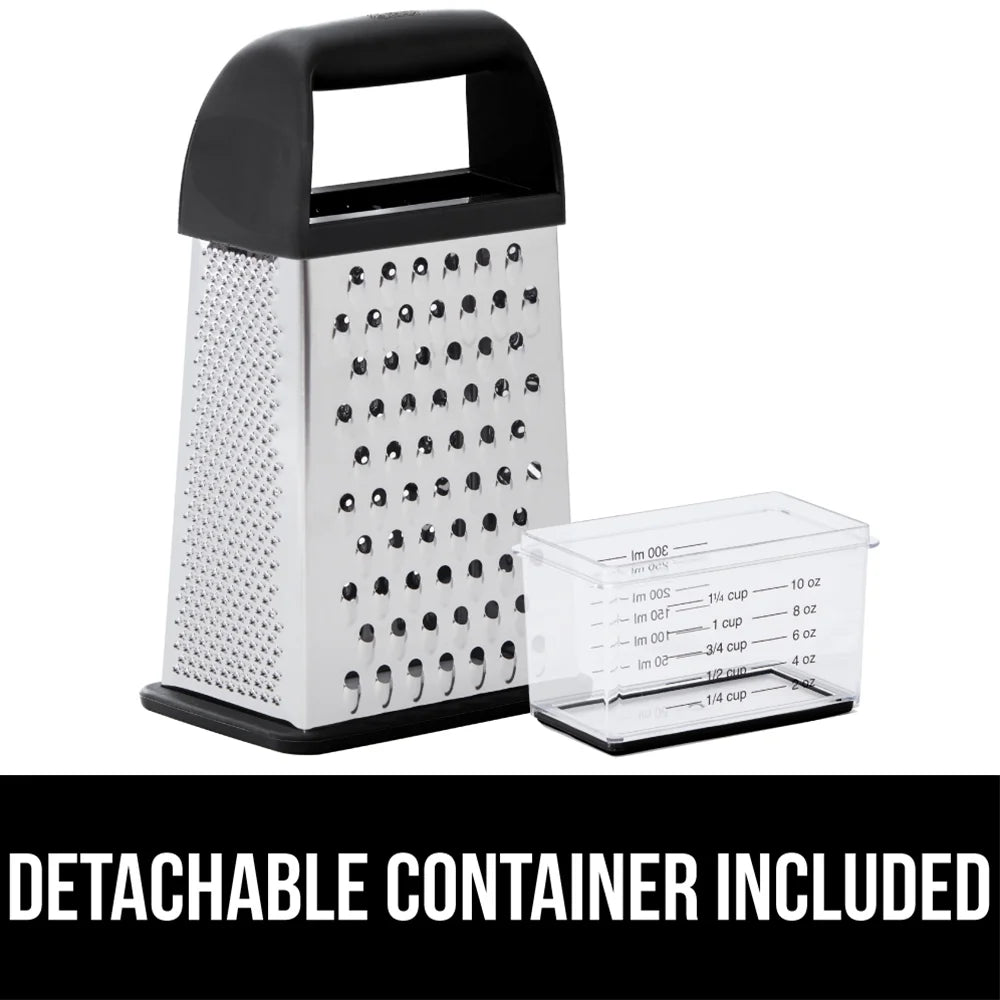 Cheese Grater, BPA Free Stainless Steel Box Graters, Cheeses and Veggie Shredder, Black