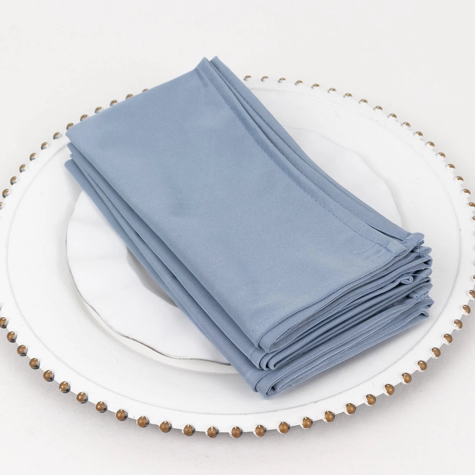 Balsacircle 5Dusty Blue Premium 20X20 in Scuba Polyester Dinner Table Cloth Napkins Party Events Decorations Supplies
