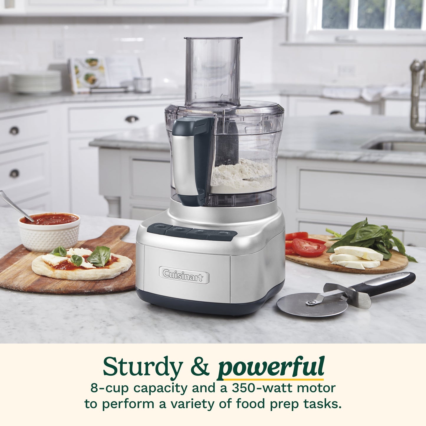 Elemental 8-Cup Food Processor, Silver