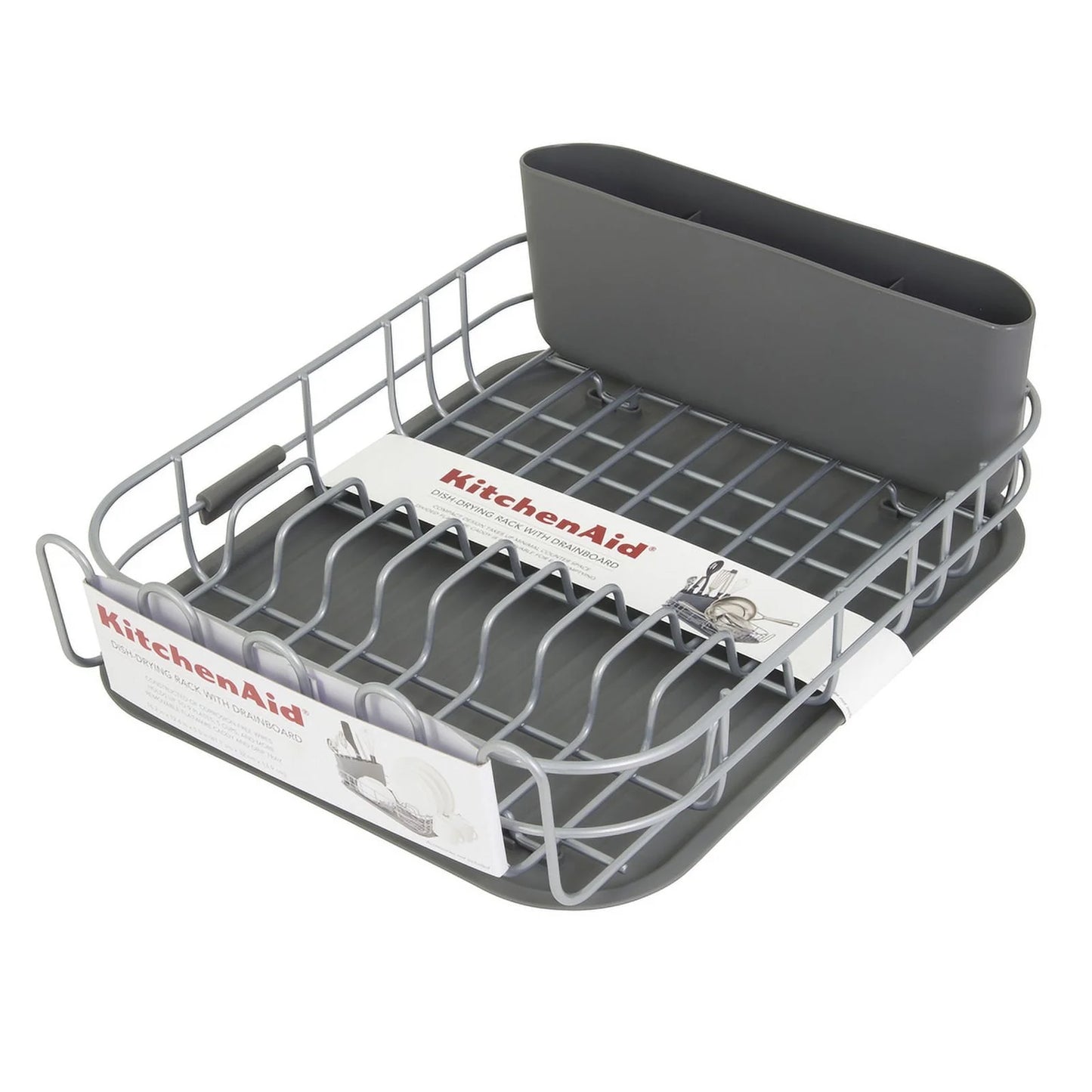 Low Profile Metal Stacking Dish Drying Rack, Charcoal Gray