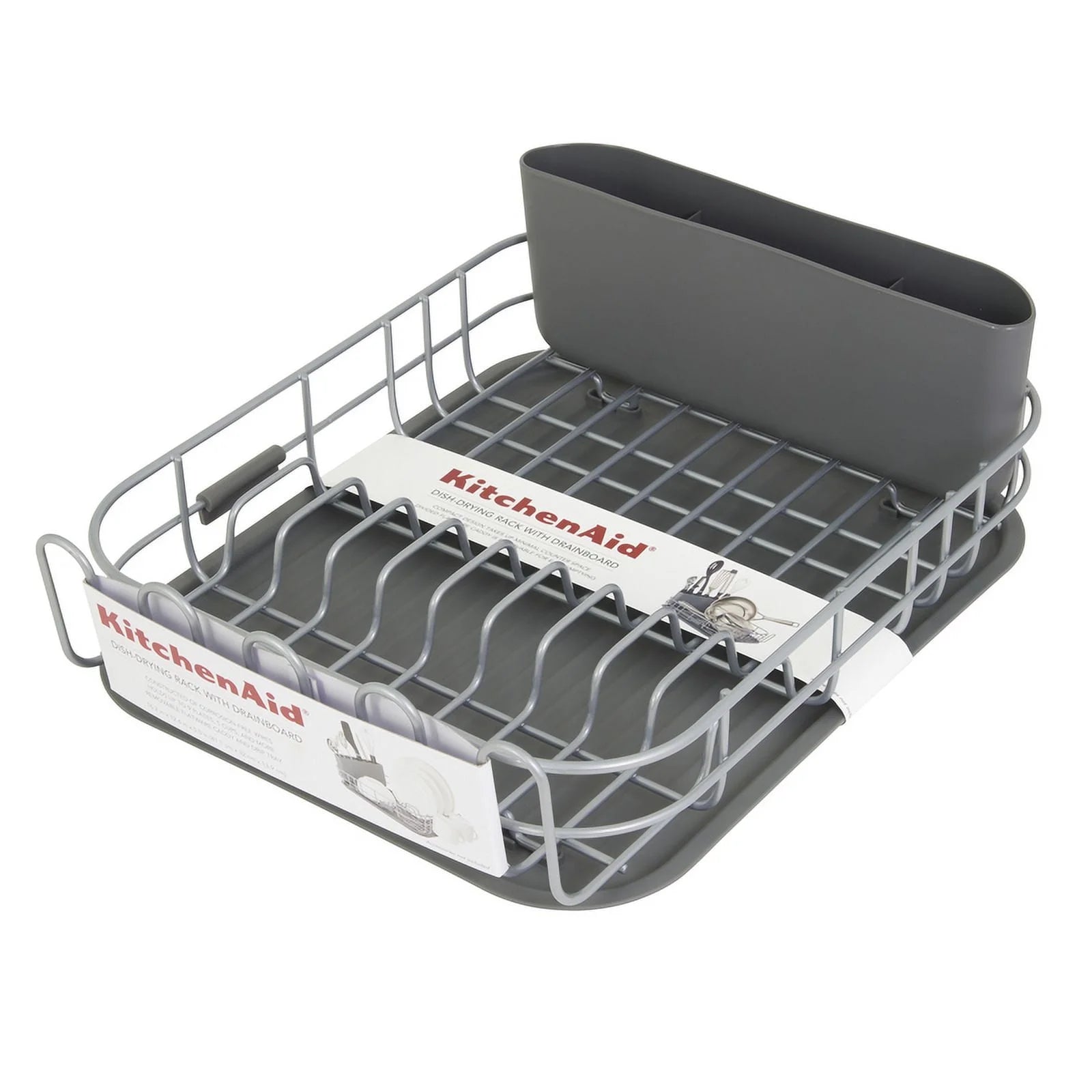 Low Profile Metal Stacking Dish Drying Rack, Charcoal Gray