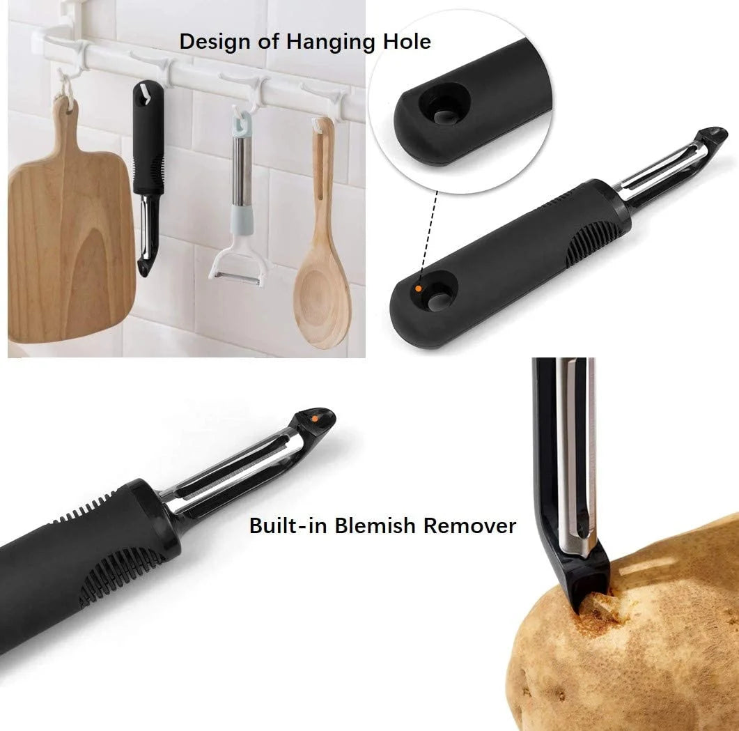 Vegetable Peelers Set – 2 Pack for Kitchen, Apple, Fruit, Carrot, Veggie, Potatoes Peeler, Y-Shaped and Swivel Stainless Steel Blades Peelers, Ergonomic Non-Slip Handle & Sharp Blade