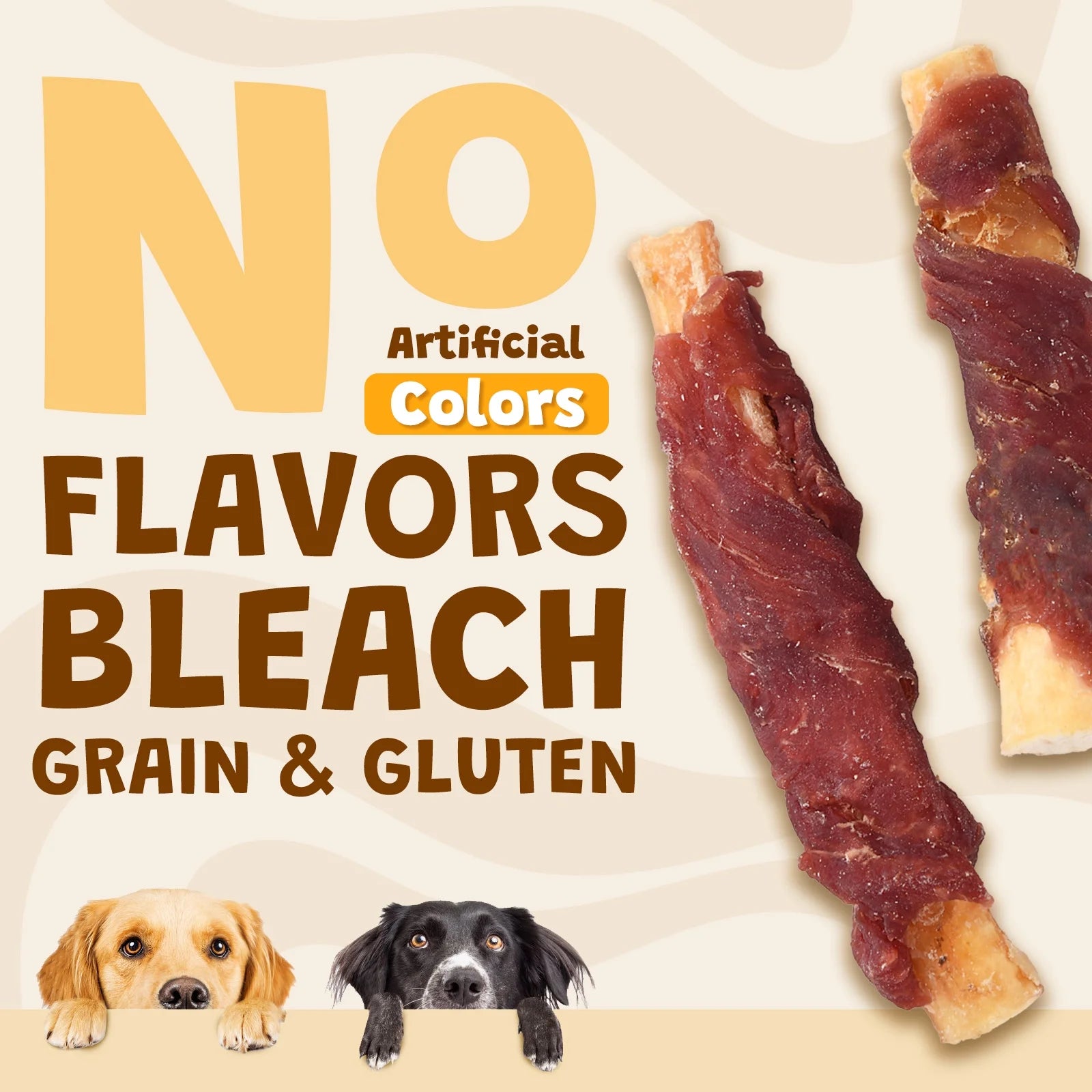 Duck-Wrapped Beef Cartilage Dog Treats - Dental Chewy Soft Bones for Small, Medium, and Large Dogs (10.6 oz, No Rawhide)