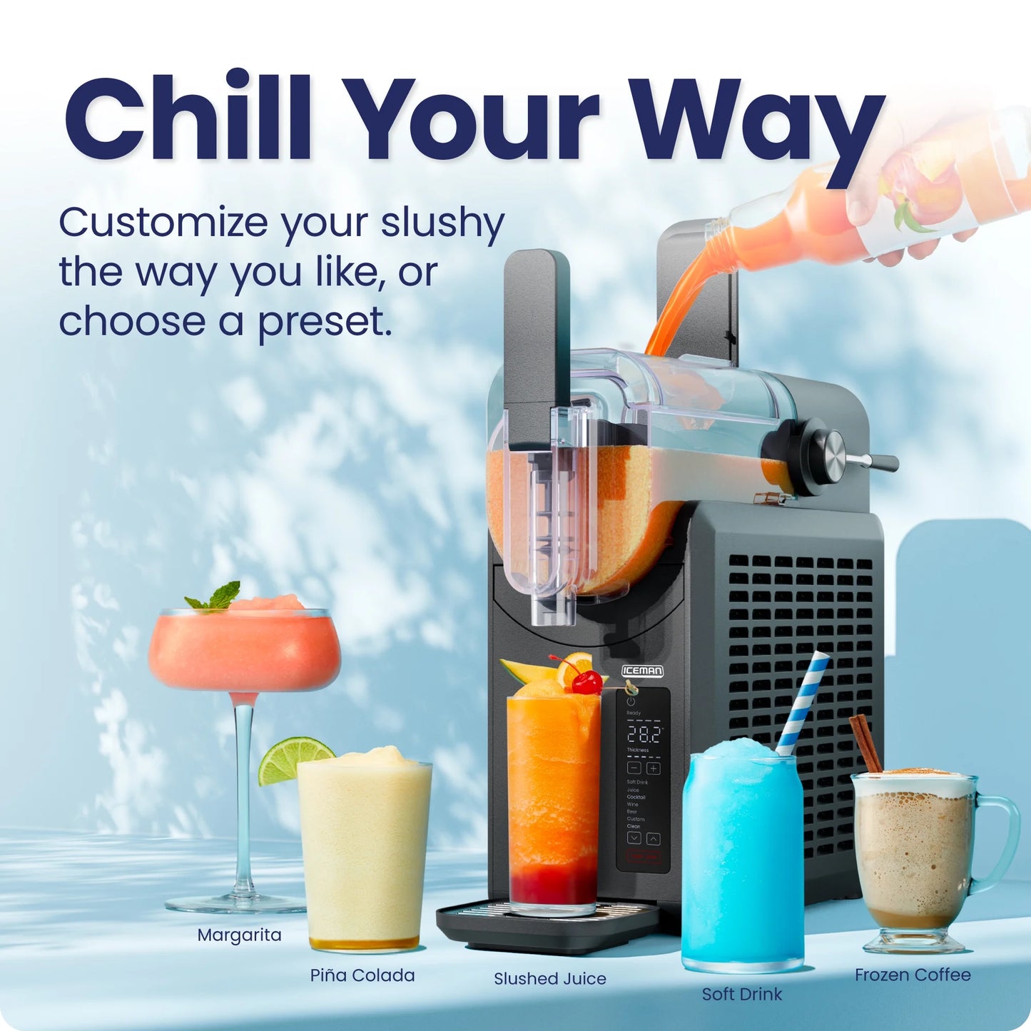 Slush-Ease 48 Oz. Slushy Maker with Adjustable Thickness - Black, Brand New