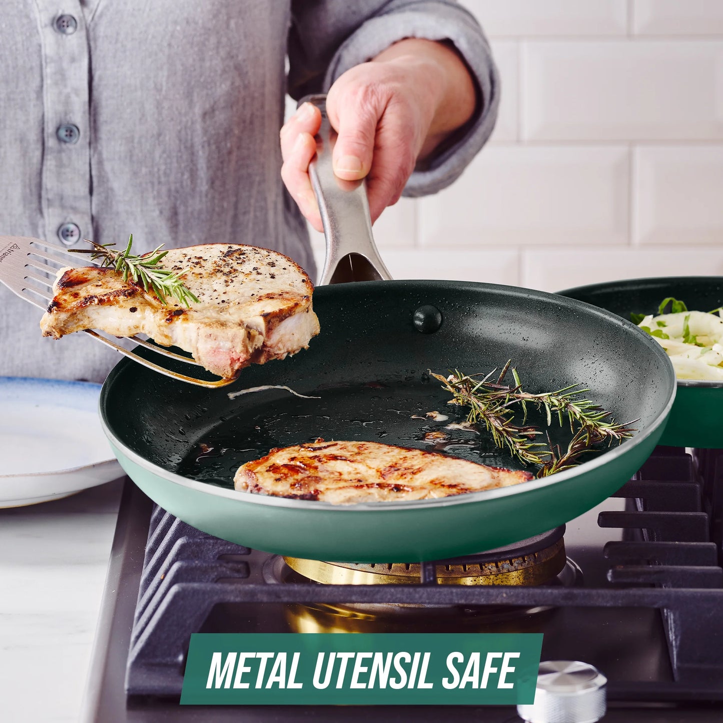 20-Piece Ceramic Nonstick Cookware Set - Toxin-Free, Dishwasher and Oven Safe, Green