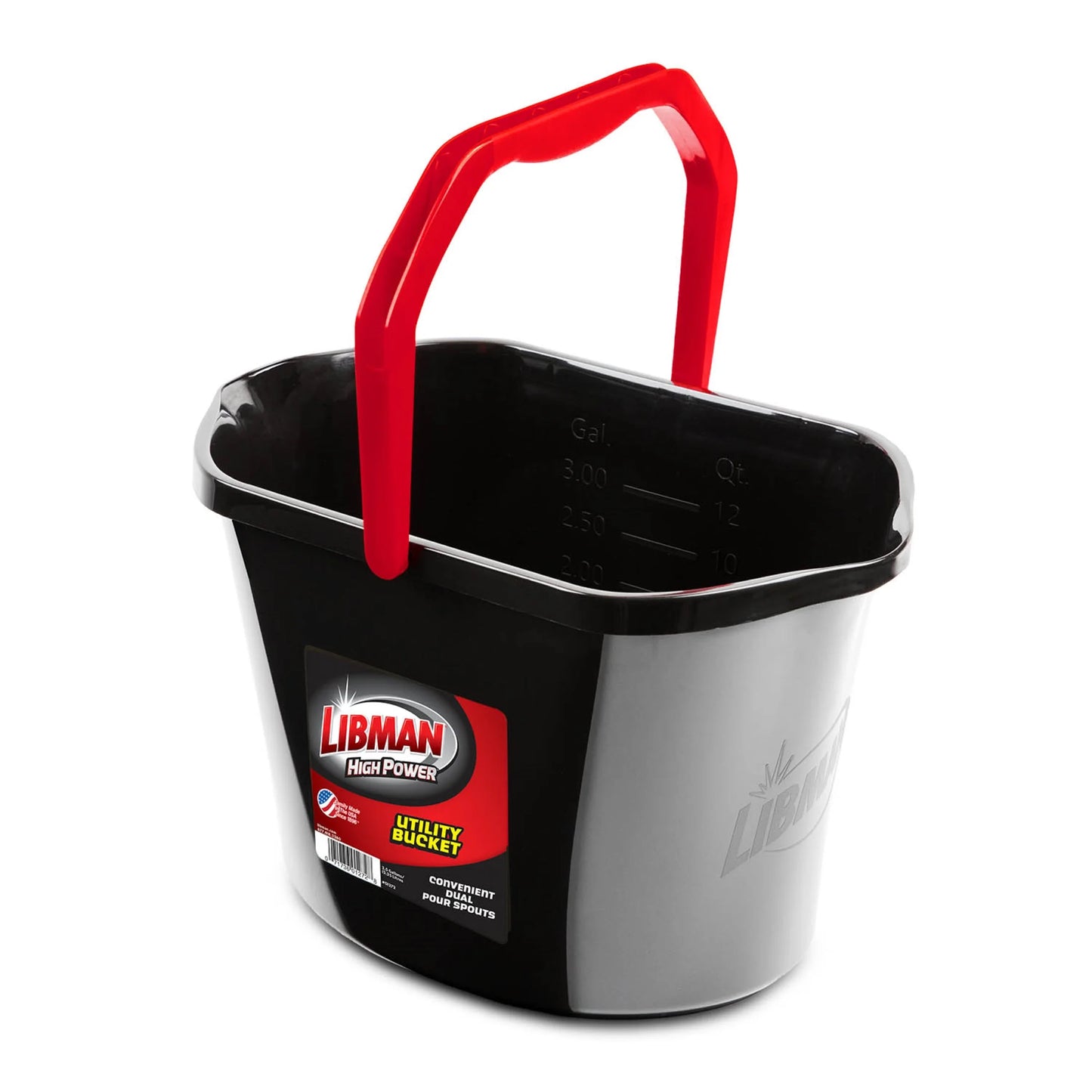 Heavy Duty 3.5 Gallon Utility Bucket Oval Polypropylene Black