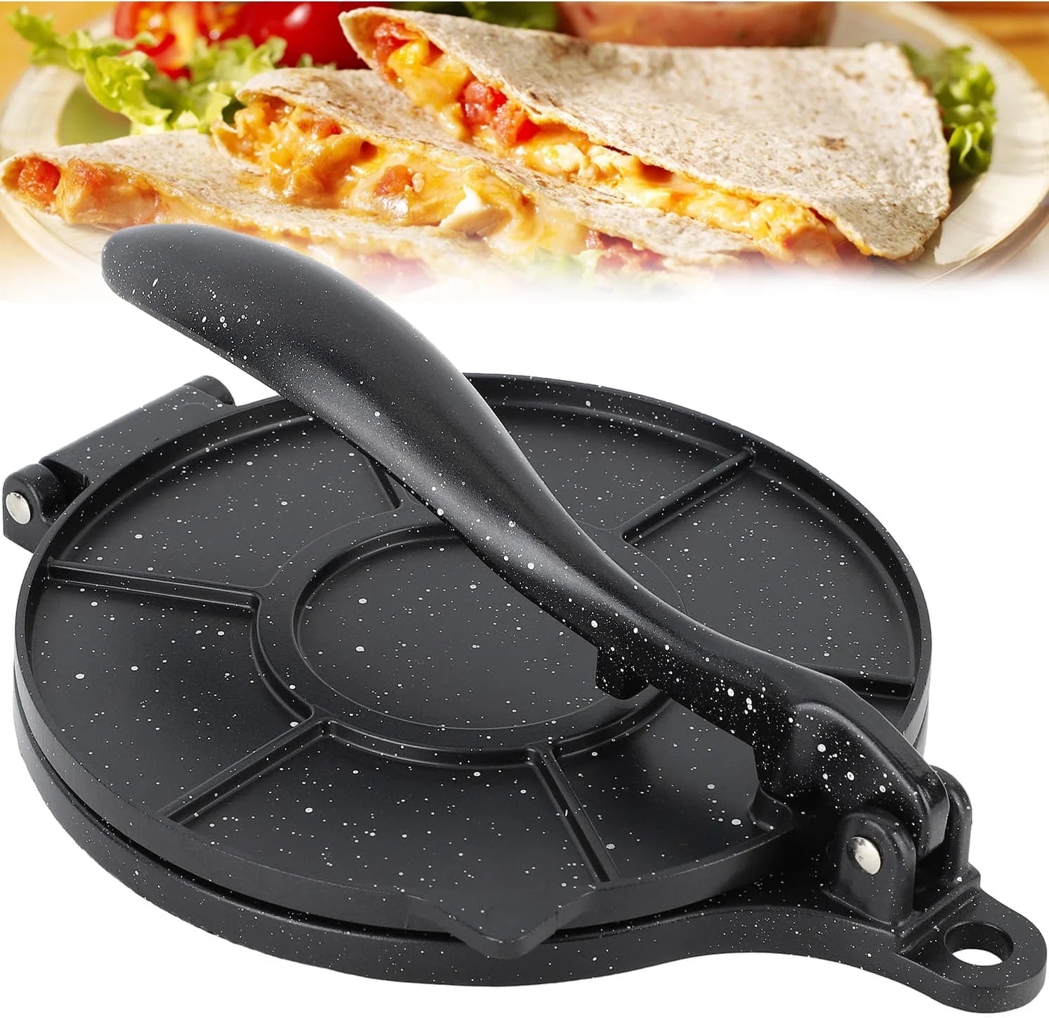 8 Inch Non-Stick Tortilla Press, Flour Corn Press Bakeware Tool DIY Dough Press Tortilla Maker, Kitchen Utensils for Tortillas, Paracones, Pizza, Pie, Patty