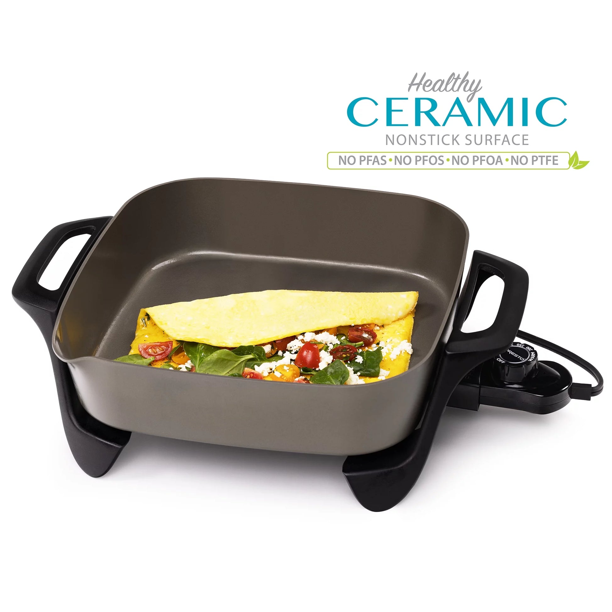 12-Inch Ceramic Electric Skillet with Glass Cover, 07120