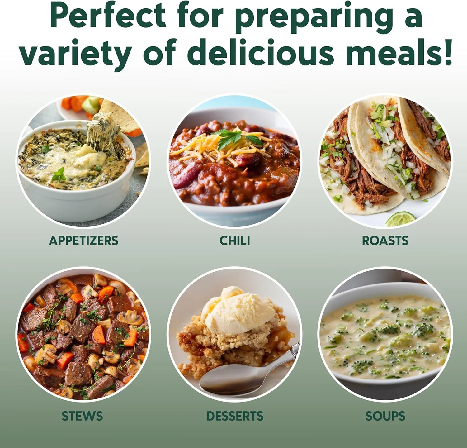 2-Quart Mini Slow Cooker with Removable Stoneware Pot, Dark Sage Green