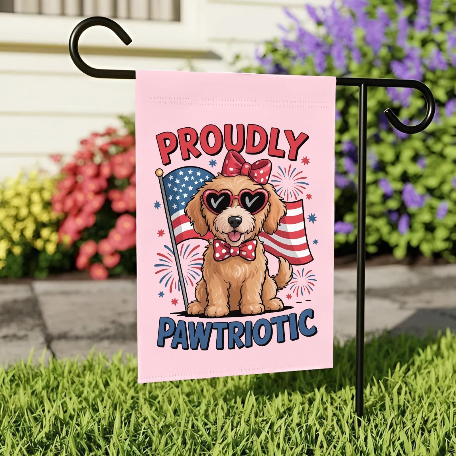 Proudly Pawtriotic Garden Flag – Cute Dog 4Th of July Yard Decor, Patriotic Pet