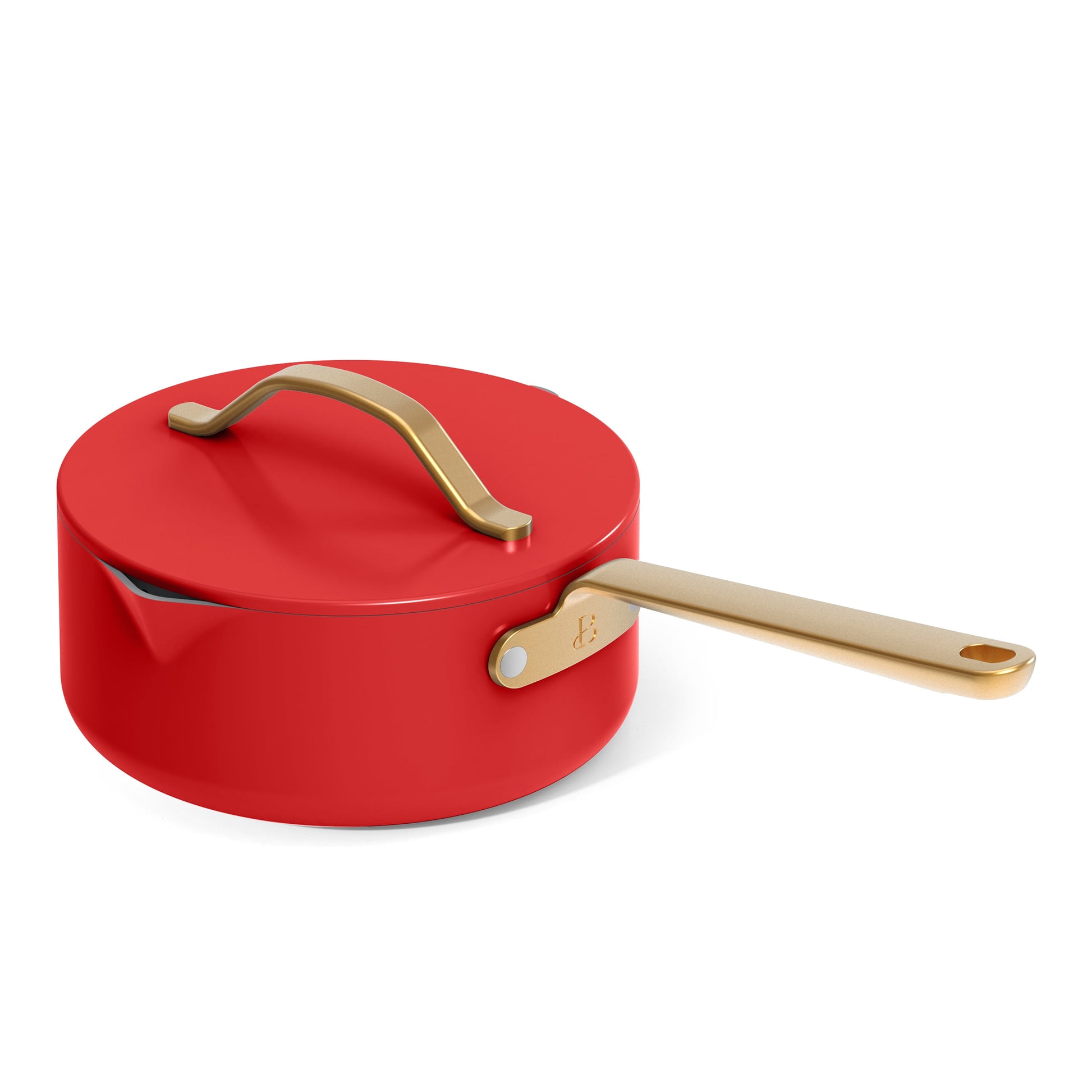 12-Piece Ceramic Nonstick Cookware Set with Strainer Lids in Tomato Red by Drew Barrymore