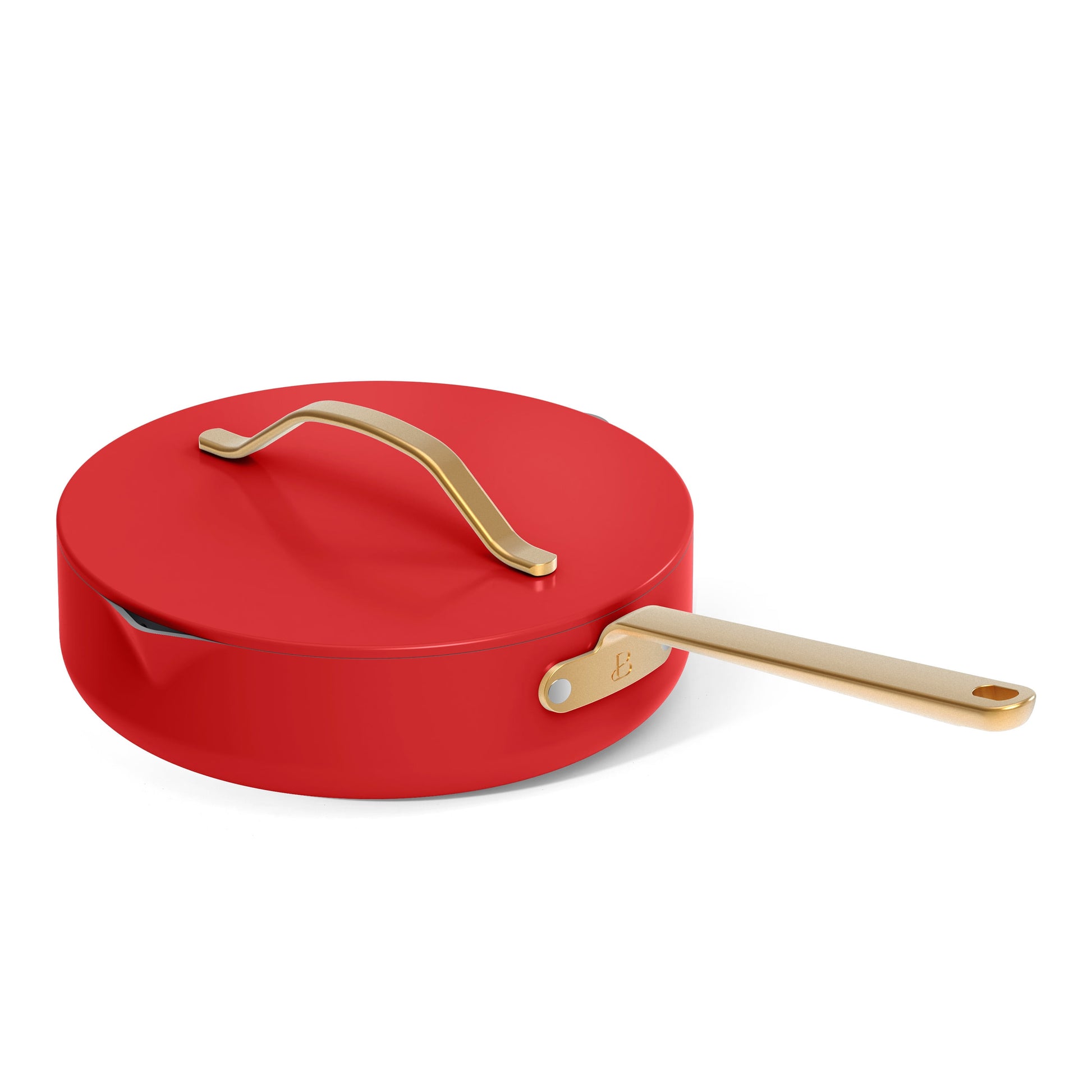 12-Piece Ceramic Nonstick Cookware Set with Strainer Lids in Tomato Red by Drew Barrymore